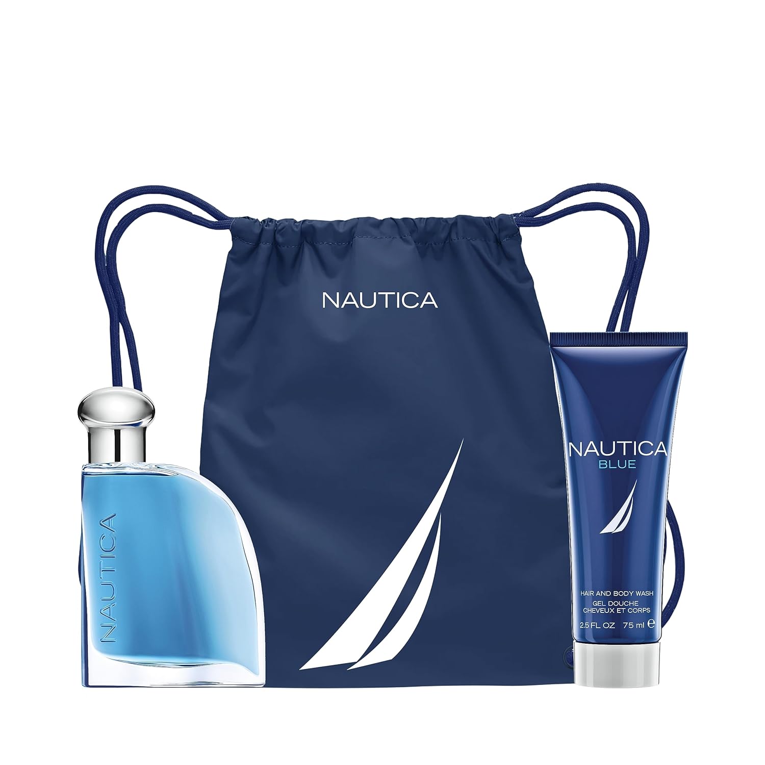 Nautica Blue Men's 3 pc. Eau de Toilette, Body Wash and Toiletry Bag Holiday Gift Se - Image 2