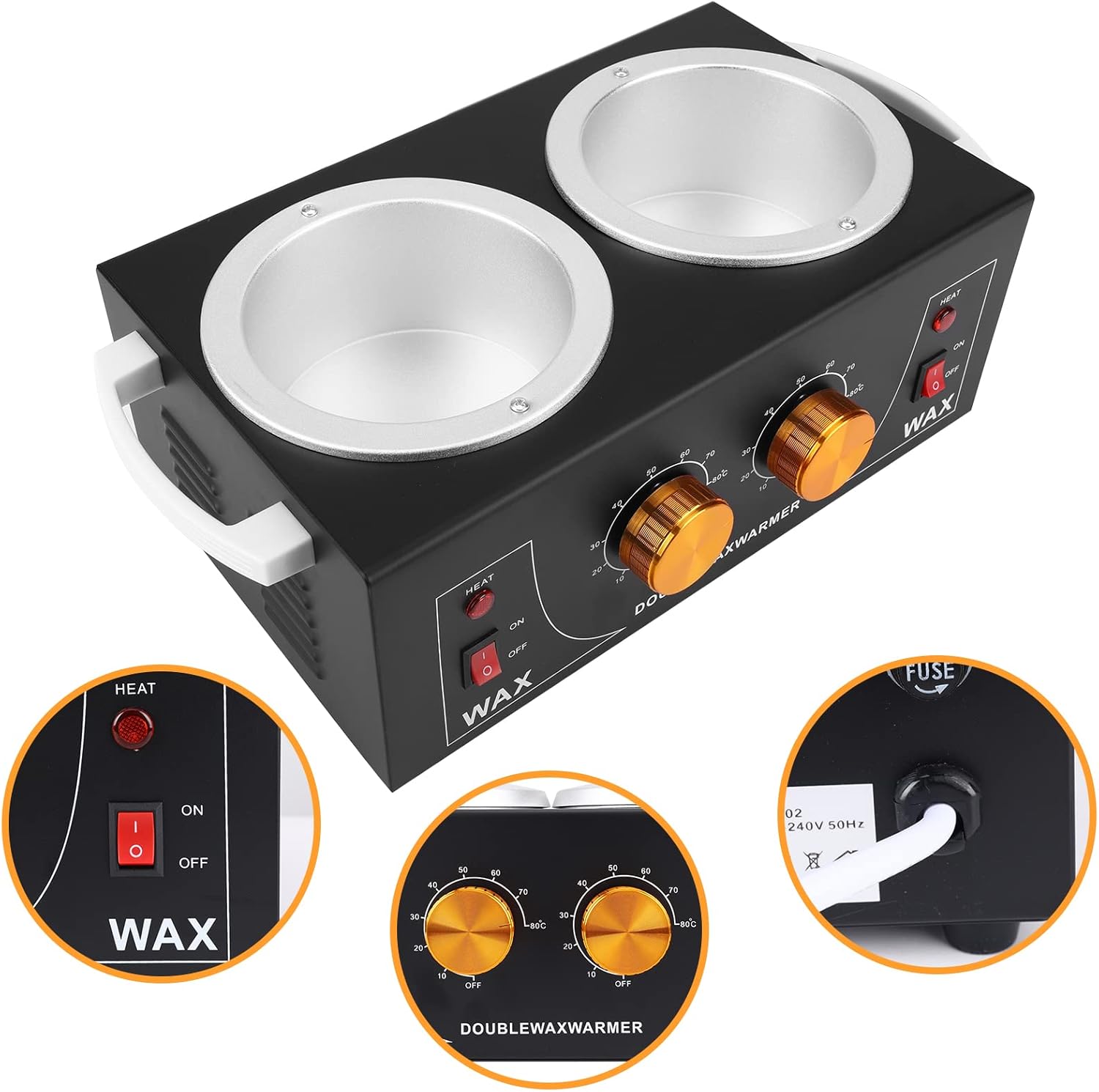 Upgraded Double Non-Stick Wax Warmer, Professional Electric Paraffin Heater with Adjustable Temperature for Facial, Skin Spa Equipment - Image 2