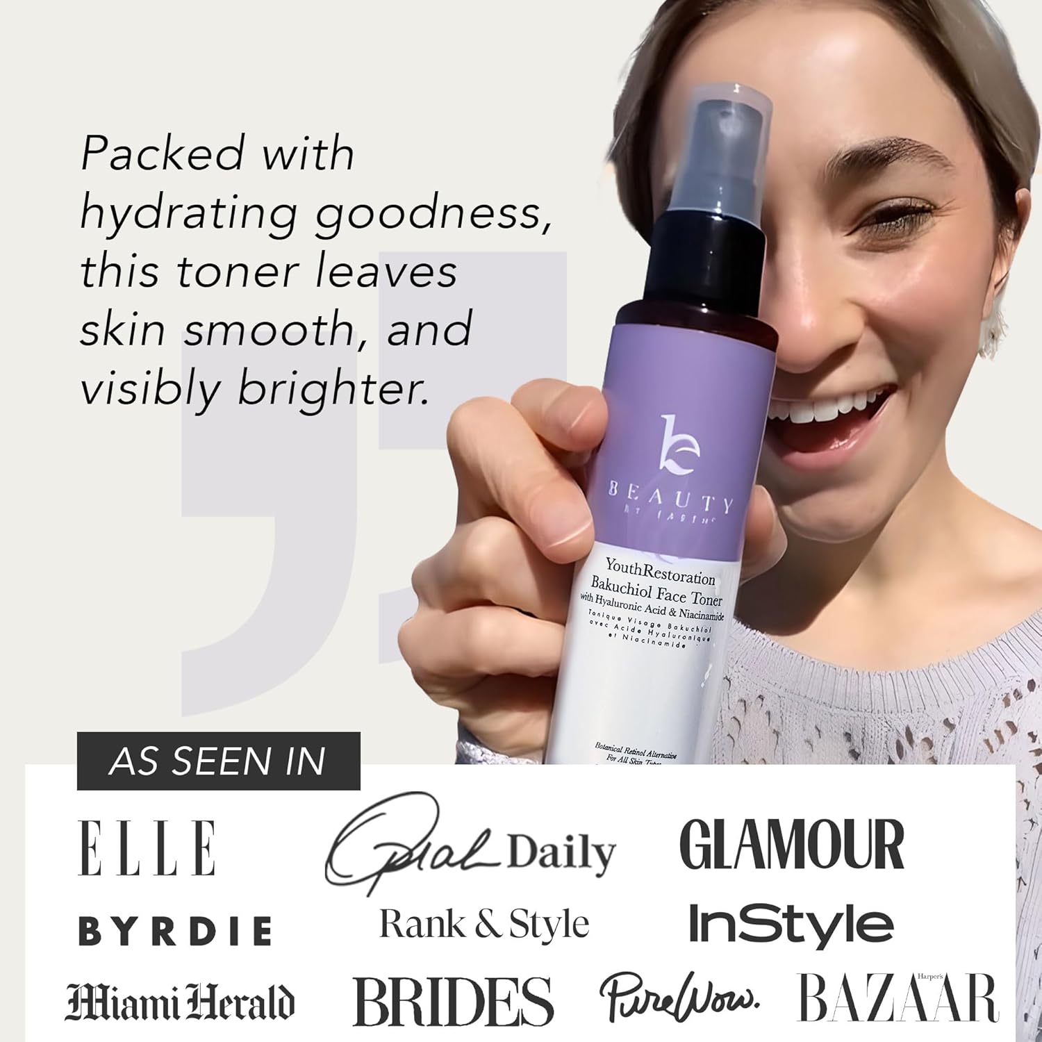 Bakuchiol Natural Organic Face Toner for Oily Acne Aging Skin Women Smoothes Lines Wrinkles 8oz - Image 8
