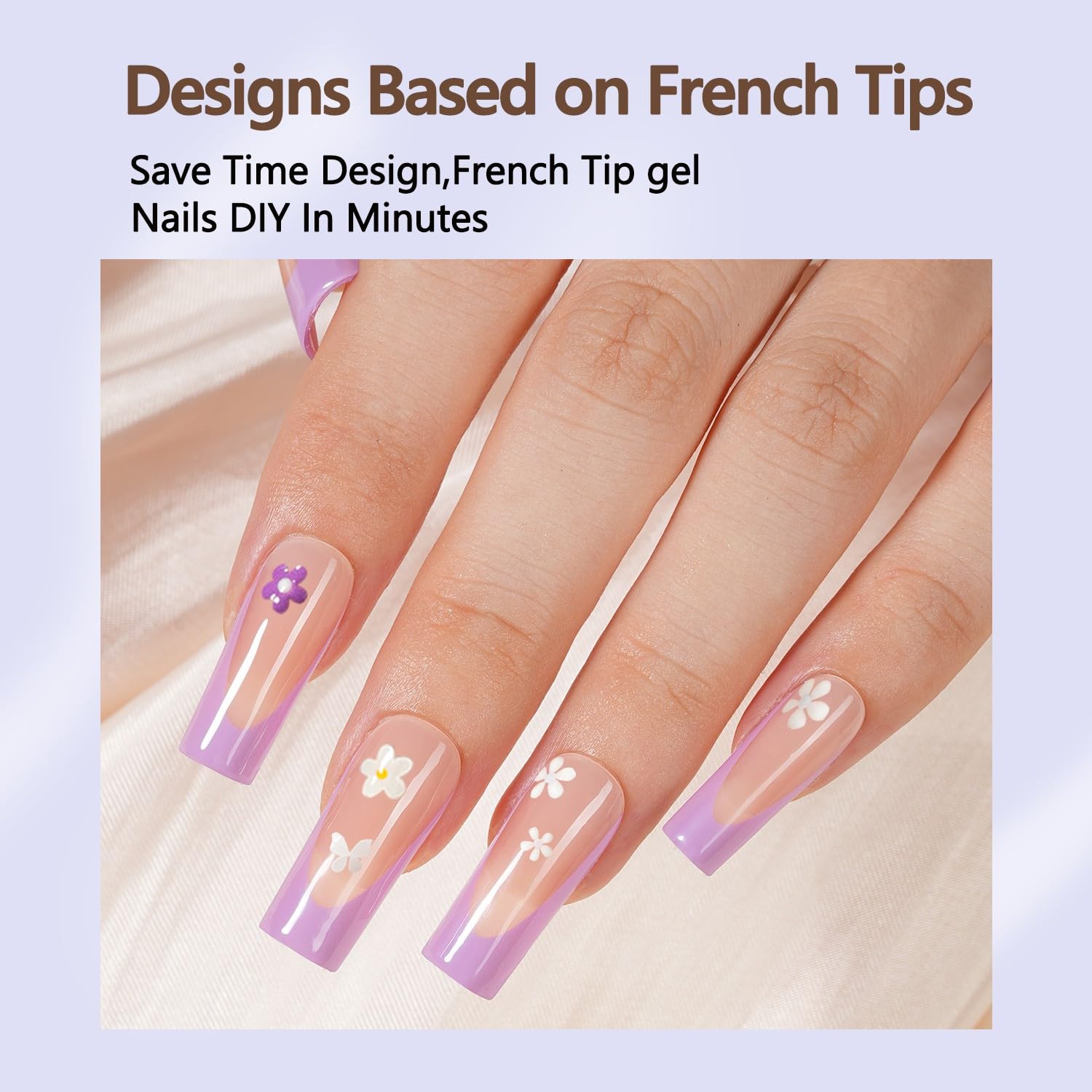 Misssix 150pcs Long Square French Gel Nail Tips, 15 Sizes Pre-Lasting Press On Nails - Image 6