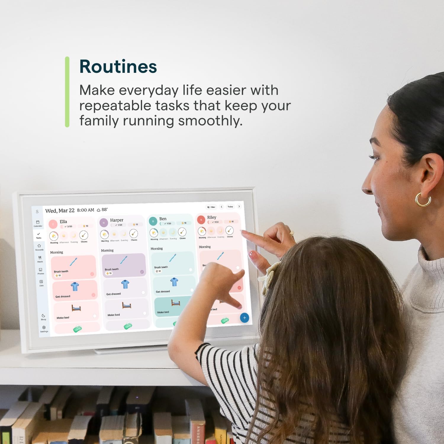 Skylight Calendar: 15-inch Wall Planner Digital Calendar & Chore Chart, Smart Touchscreen Interactive Display for Family Schedules – Wall Mount Included, Great for Organizing Your 2025 Calendar - Image 6