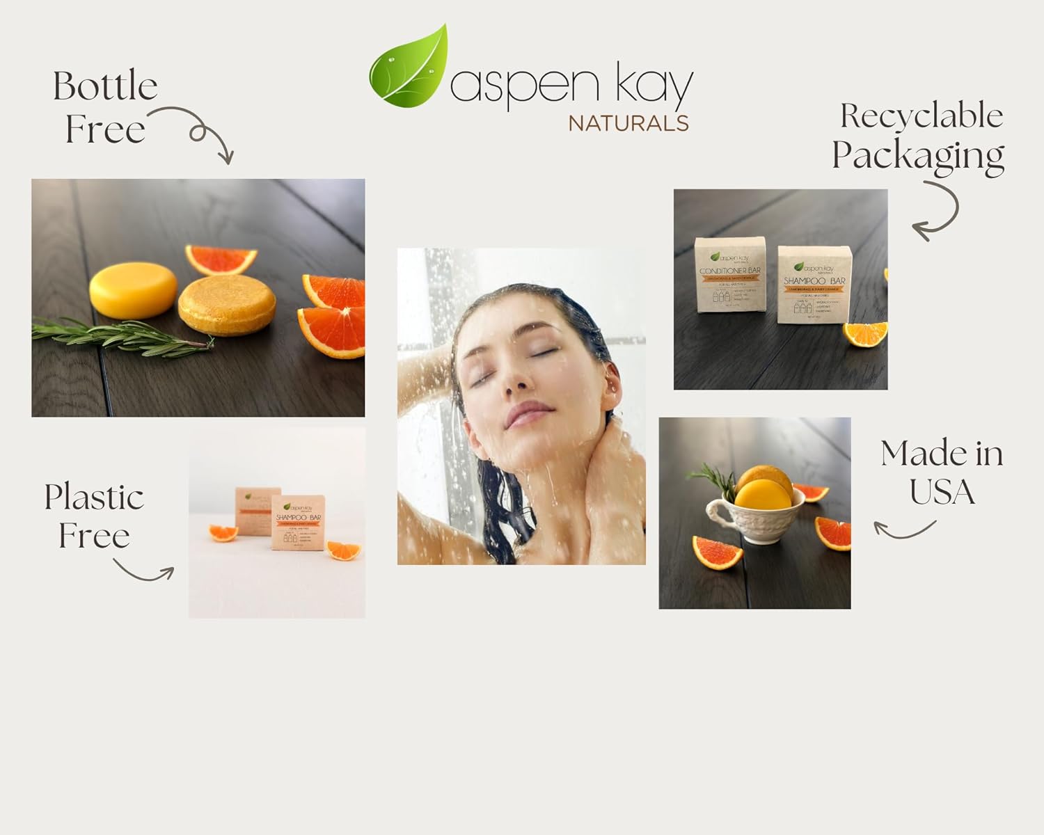 Moroccan Argan Oil Shampoo and Conditioner Bar Set All Hair Types Citrus Scent Paraben Sulfate Free 5 oz - Image 2