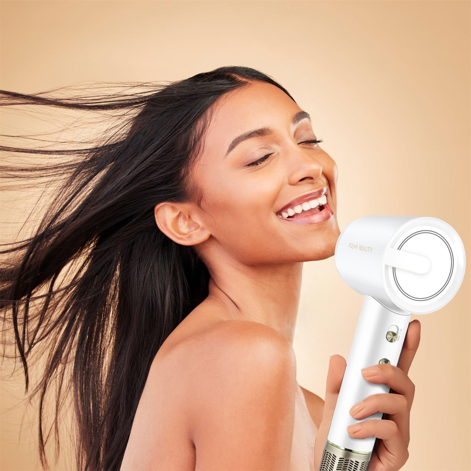Hair Dryer, 200 Million Negative Ionic Hair Dryer, High-Speed Blow Dryer with 110,000 RPM Brushless Motor, Fast Drying Low Noise Hairdryer with Magnetic Concentrator Nozzle (White) - Image 8