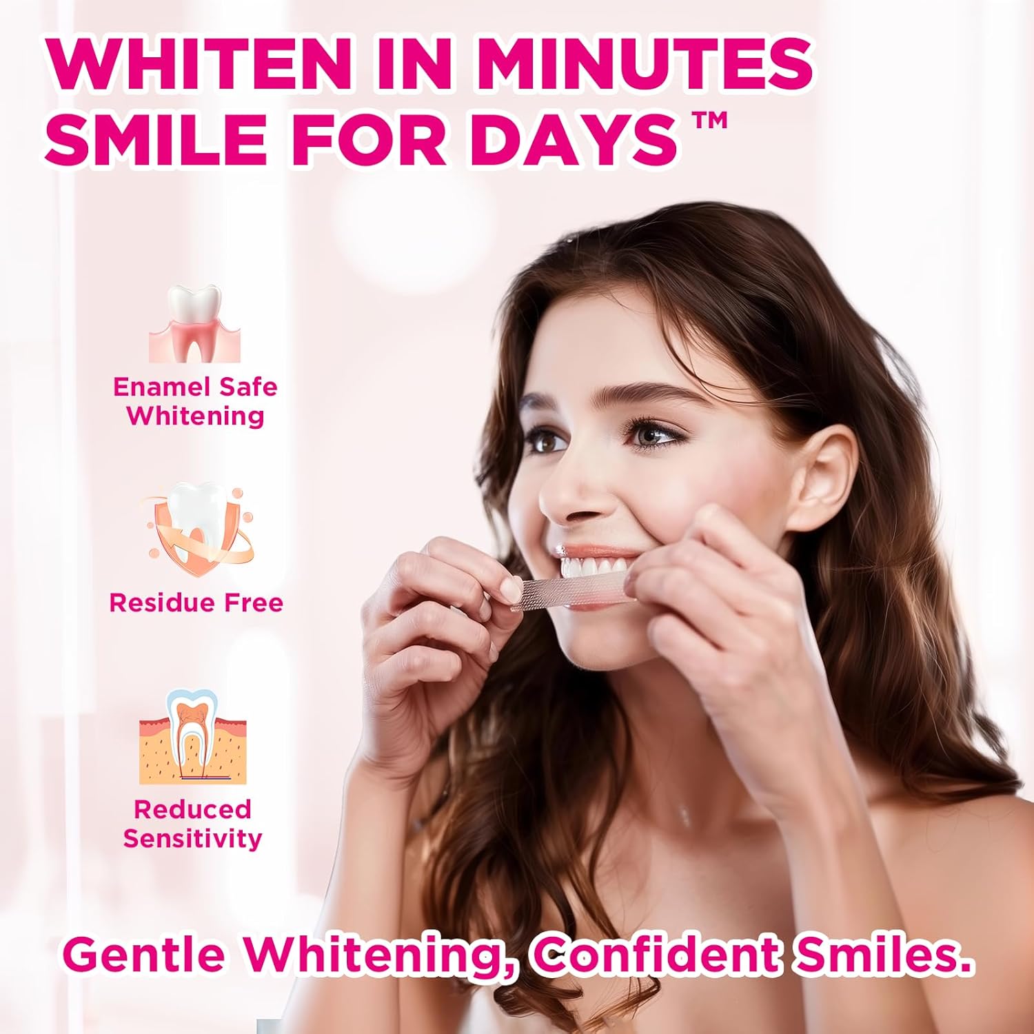 Teeth Whitening Strips - 14 Treatments Enamel Safe, Professional Teeth Whitening with Non-Slip Dry Strip Technology, Deep Stains Removal, No Sensitivity, Mint - Image 4
