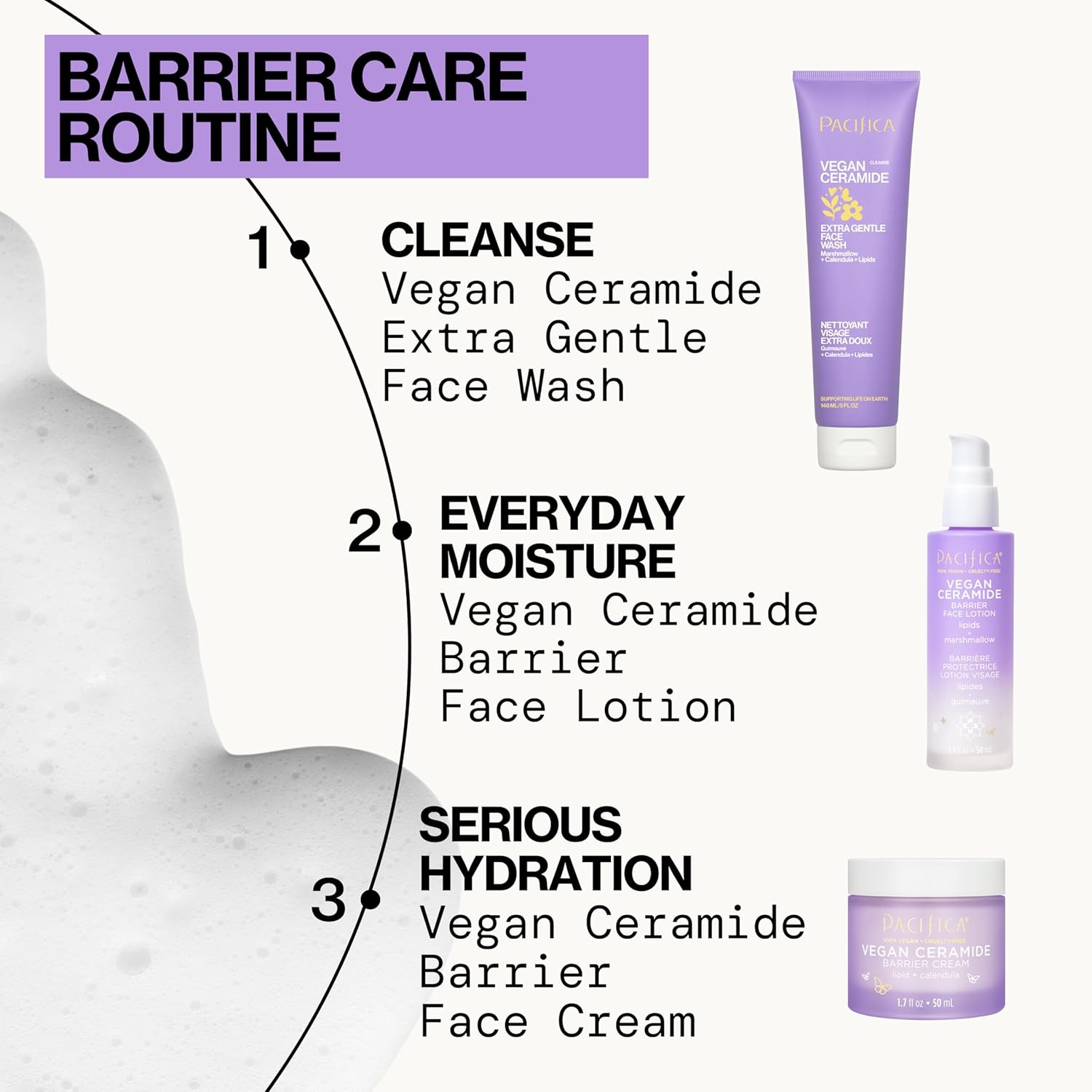 Pacifica Face Wash for Sensitive Skin Facial Cleanser Vegan Ceramide Barrier Repair Extra Gentle for Daily Fragrance Free for Sensitive Skin, Clean Beauty, Vegan & Cruelty-Free Dermatologist Tested - Image 14