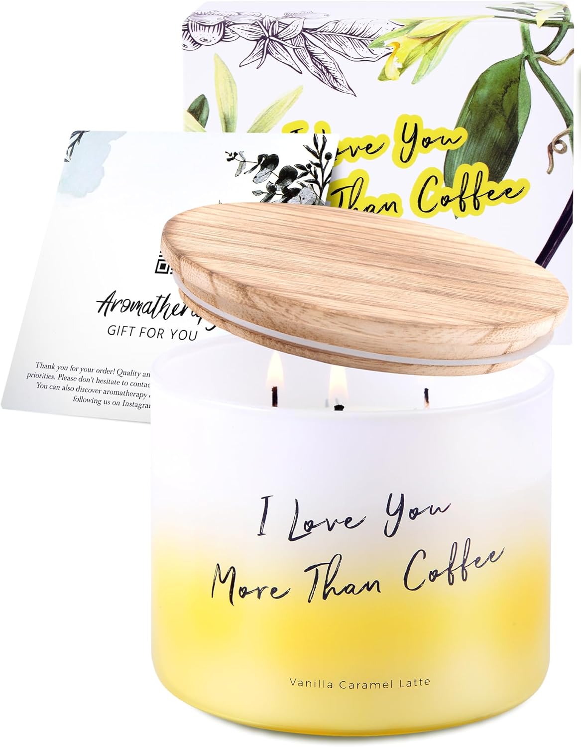 Vanilla Caramel Latte Scented Candle - Large 3 Wick Soy Candle 15.8 oz - Aromatherapy Creamy Coffee Candles for Relaxation & Stress Relief - Long Lasting Cozy Cafe Scented Candles for Women & Men - Image 6
