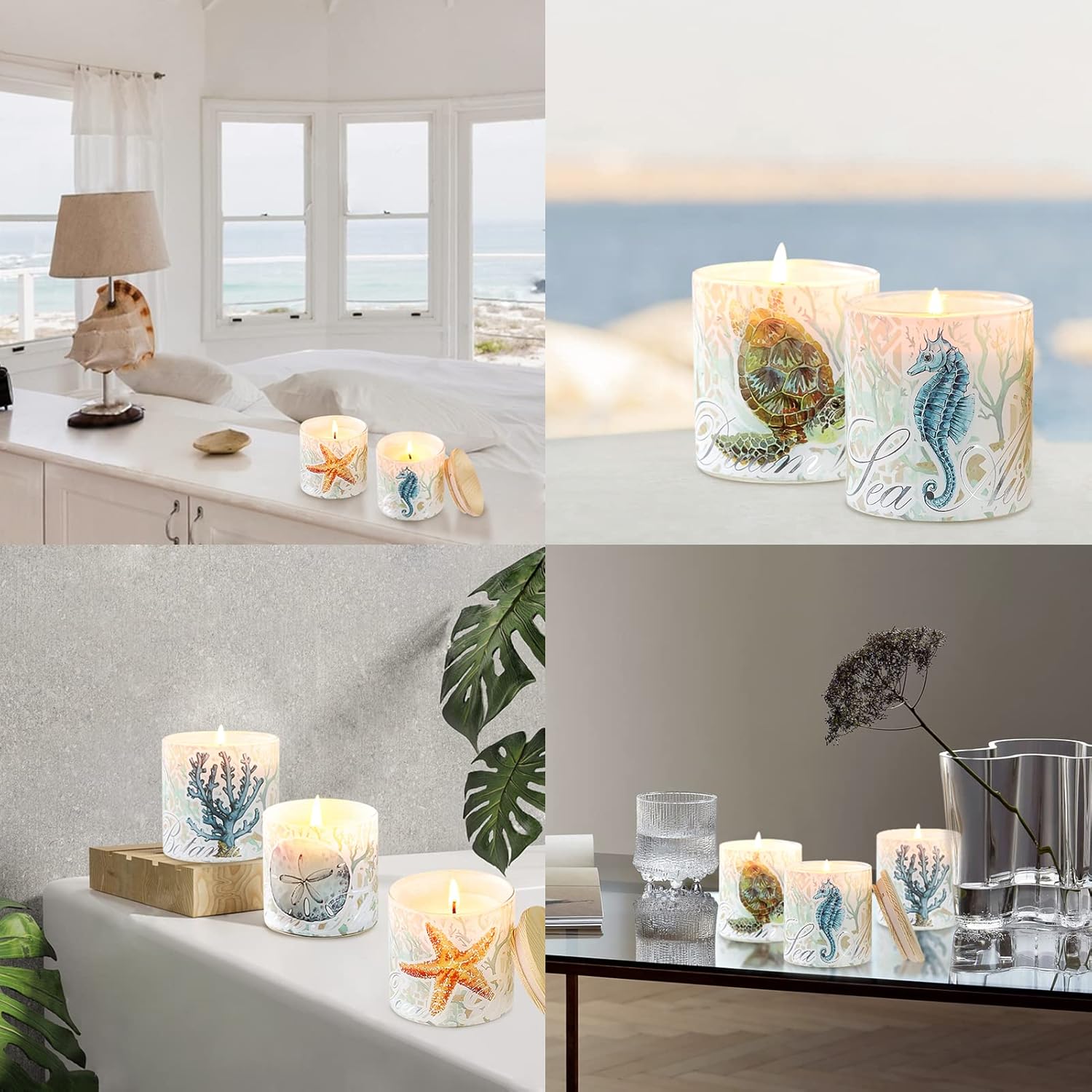 Jar Candles Scented with Lid Gift Set of 6 Ocean Theme Jar Different Fragrance Candles Soy Wax Aromatherapy Jar Candles Take Harsh Smells Away Candle for Home Scented Stress Relief and Relaxation - Image 6