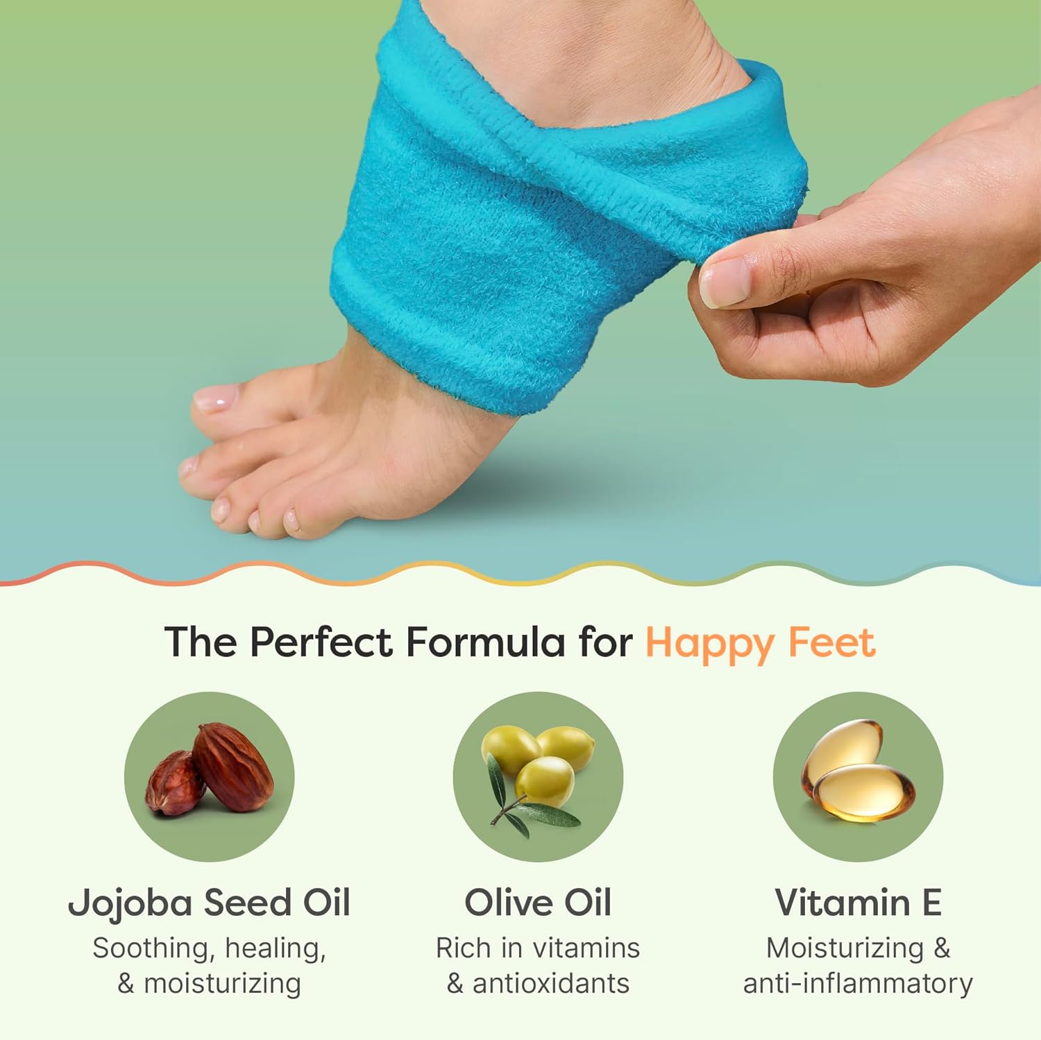 ZenToes Wide Width Fuzzy Blue Moisturizing Socks for Cracked Heels with Vitamin E Jojoba Oil - Image 4