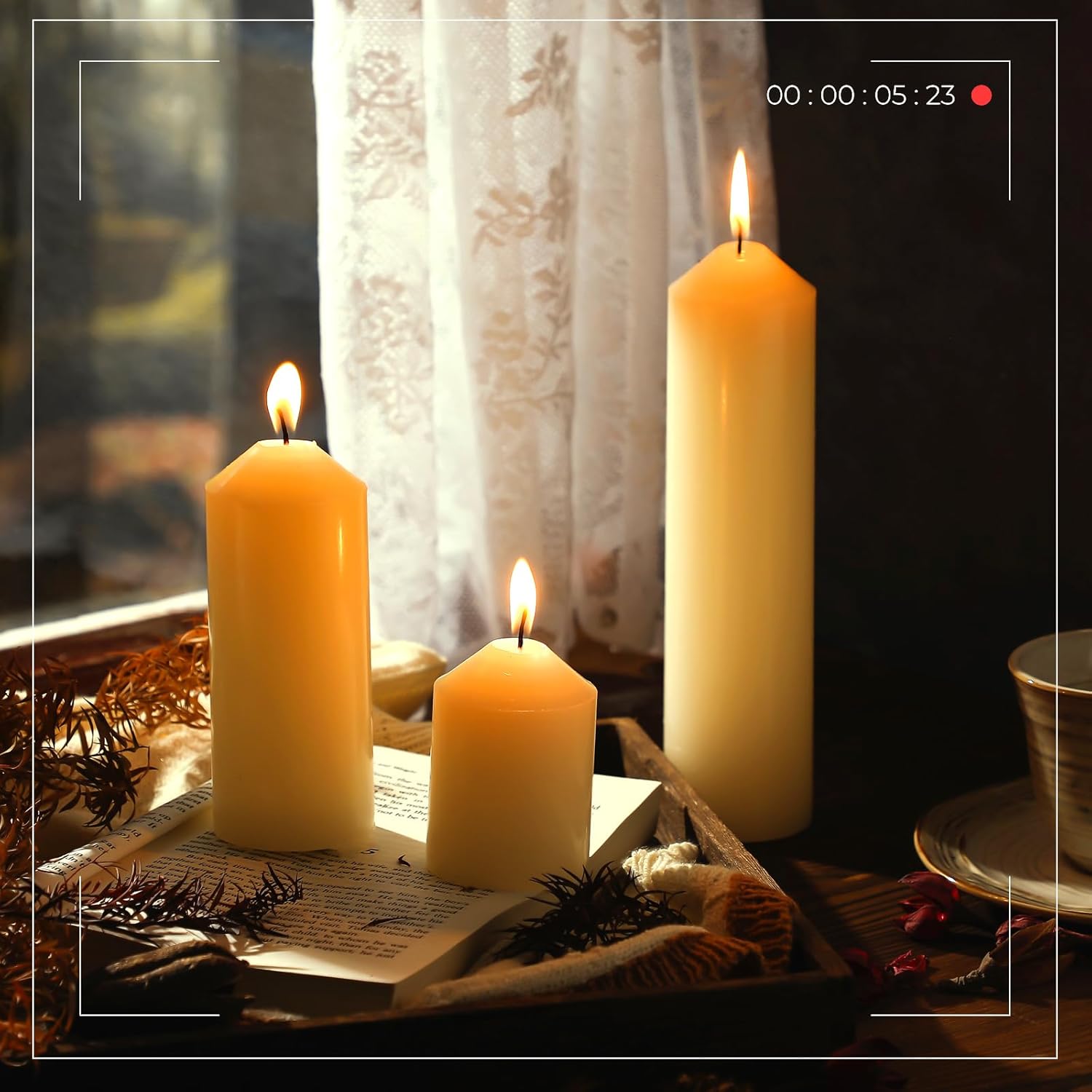 MTLEE Set of 60 Large Unscented White Pillar Candles 3 Sizes 2x3, 2x5, 2x8 Home Event Decor - Image 5