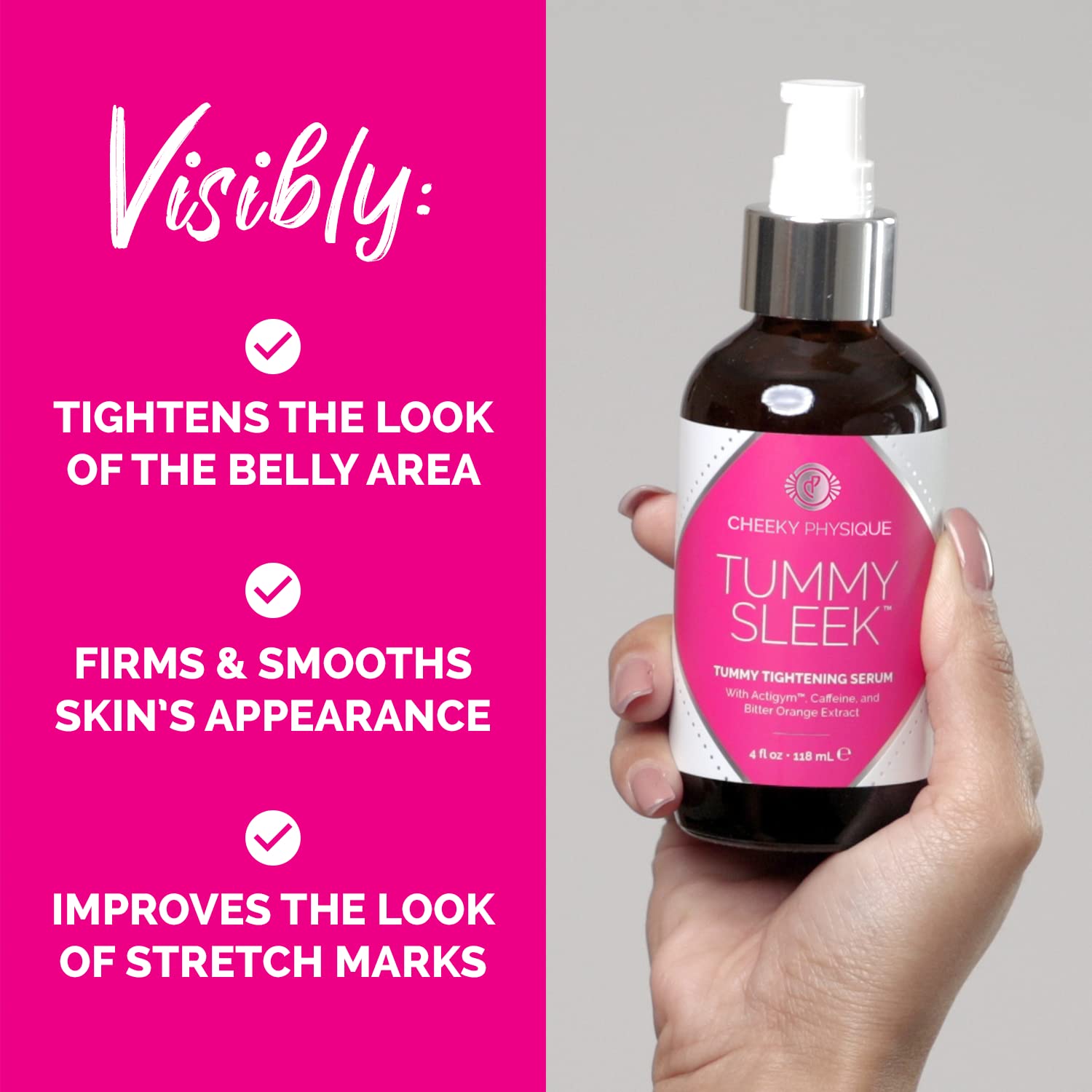 Tummy Sleek Stomach Firming Cream - Skin Tightening Serum for Belly - Helps to Improve the Appearance of Loose Skin and Cellulite on the Abdomen & Waist - Toning Body Lotion with Caffeine - Image 7