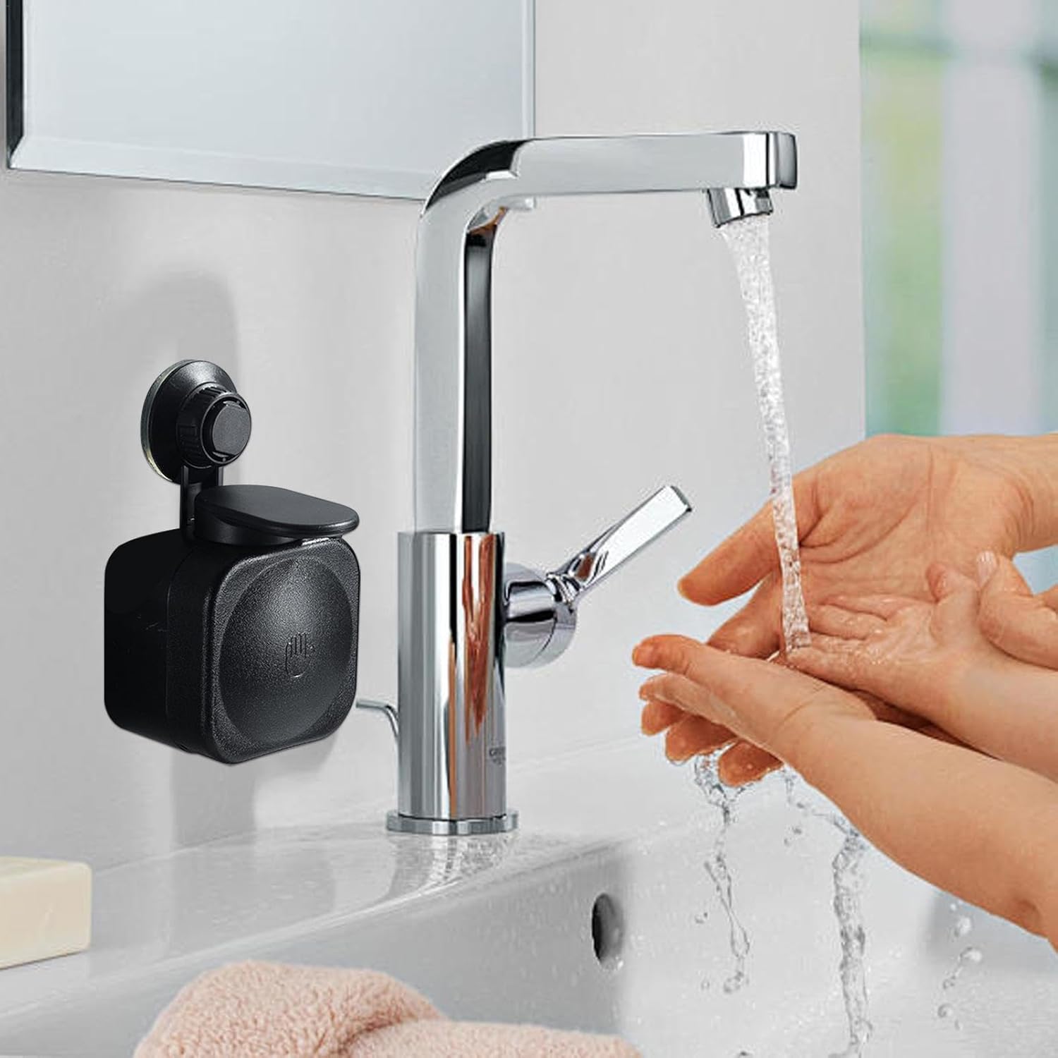 Refillable Wall Mount Liquid Soap Shampoo Sanitizer Dispenser Leak-Proof Suction Cups - Image 3