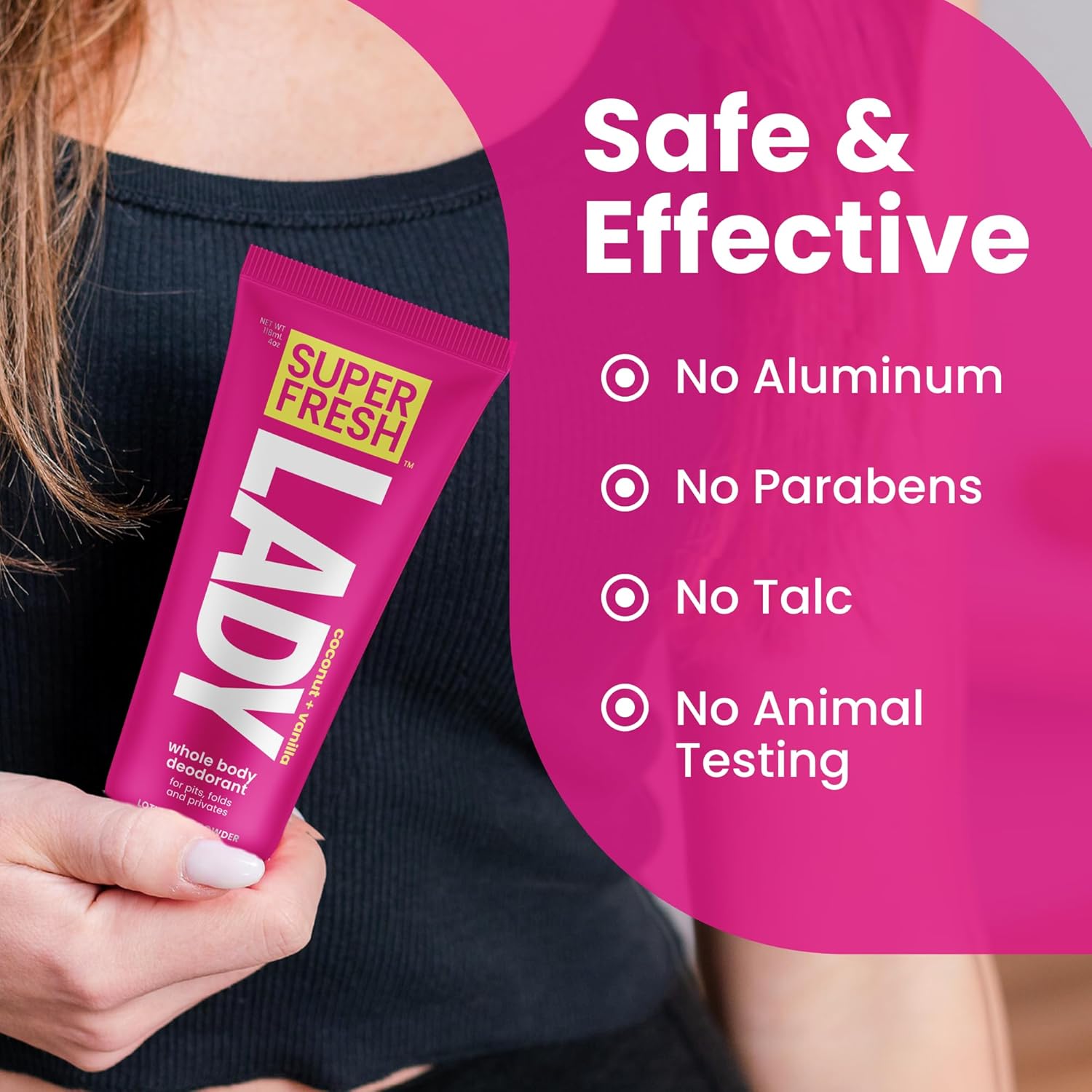 Lady Parts Whole Body Deodorant Lotion For Women | POWDER LOTION for Privates & Body to Stop Odor & Friction | Aluminum Free | CocoVanilla Scent | 4oz - Image 6