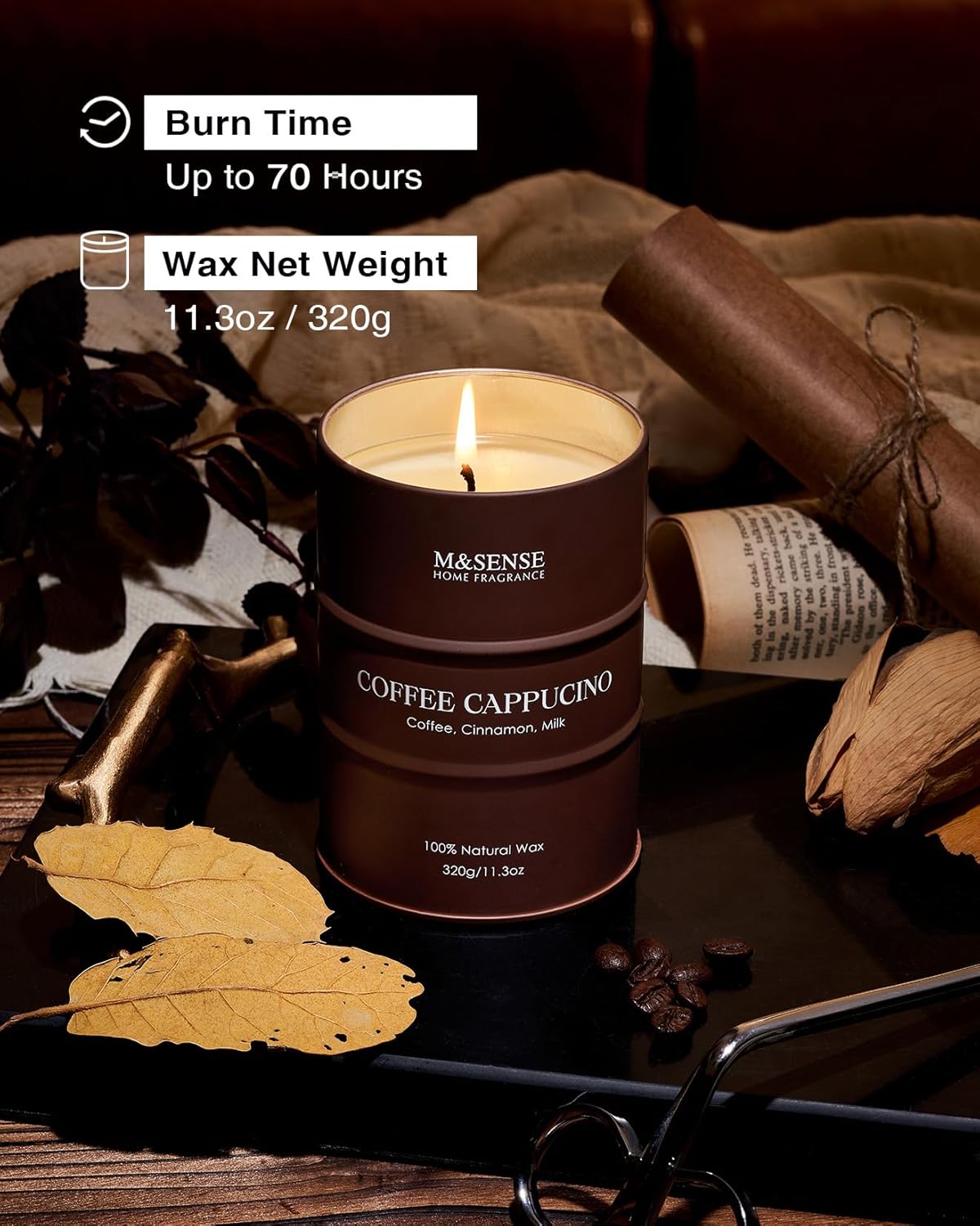 M&SENSE Cardamom Sandalwood Soy Scented Candles, Natural Organic Clean Burning Candles 11.3oz 70 Hours Long Lasting, Relaxing Aromatherapy Candles Gifts for Stress Relief - Image 4