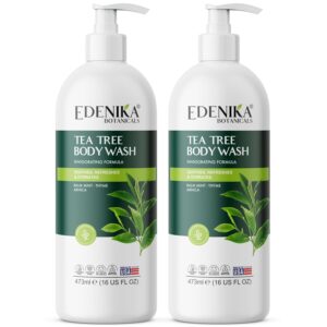 Tea Tree Oil Body Wash | Helps Soothe Dry & Itchy Skin, Natural Body Cleanser for Odor & Skin Discomfort, Gentle and Refreshing for Sensitive Skin & All Ages, 16 fl oz, Pack of 2