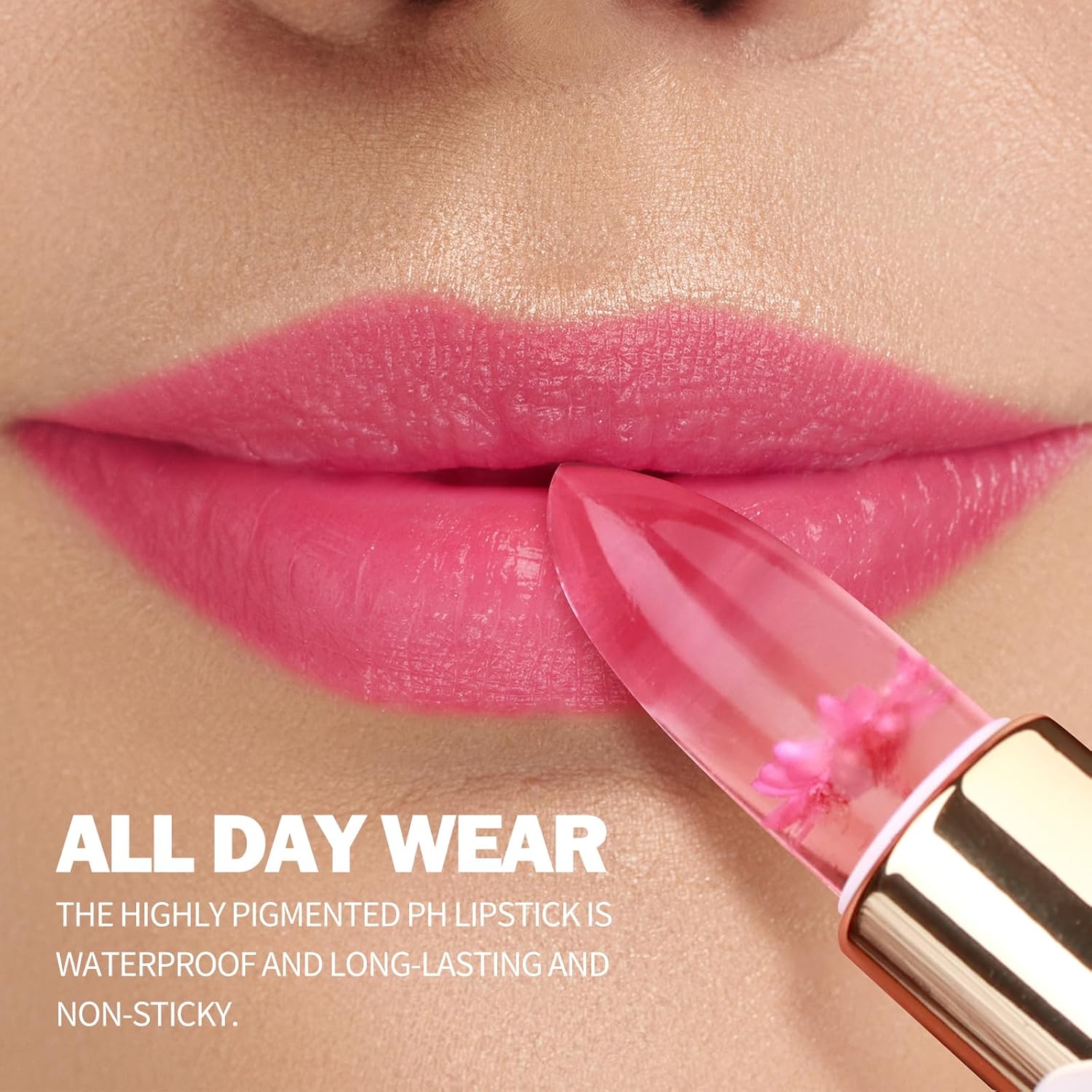 KIMUSE pH Color Changing Flower Lip Balm Long-Lasting Hydrate Plump Formula - Image 2