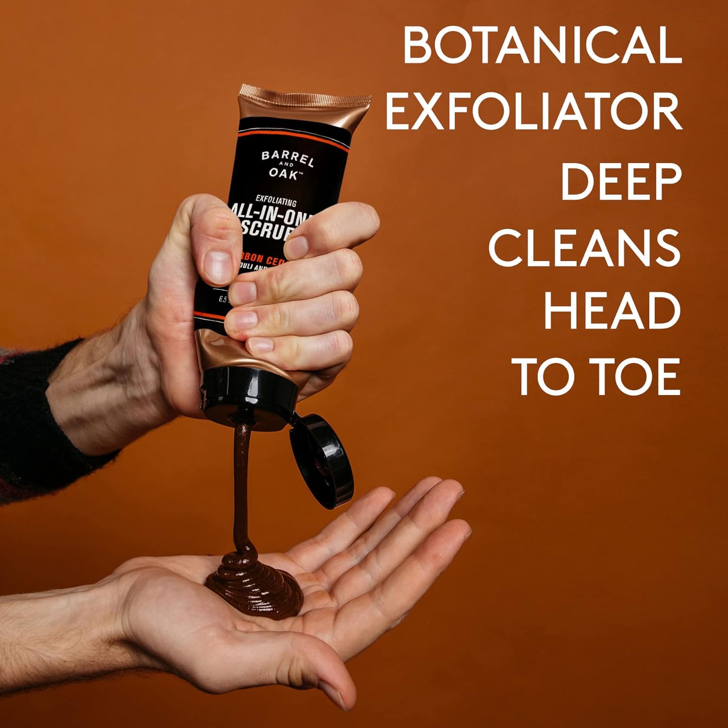 Barrel and Oak Cedarwood Bourbon Scent All-In-One Exfoliating Scrub for Face and Body 6.5 oz - Image 4