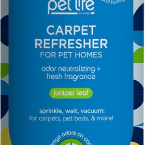 Pet Life Unlimited Carpet Refresher & Deodorizer Powder - Pet Safe, Plant Based Juniper Leaf Scent, Made in USA - 16oz (Pack of 1)