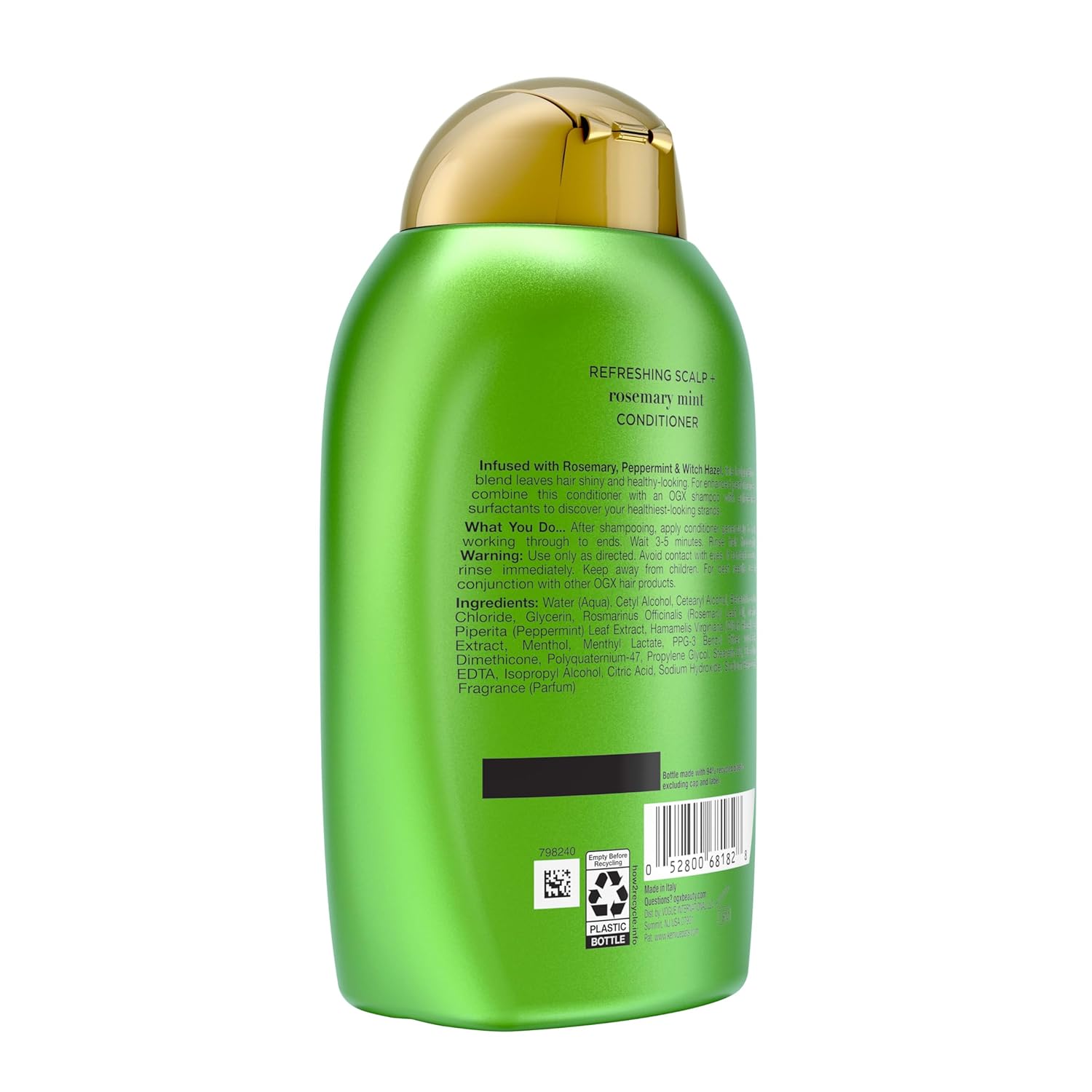 OGX Extra Strength Refreshing Scalp + Rosemary Mint Conditioner, Nourishing Hair Conditioner Infused with Rosemary Mint for Shiny, Healthy-Looking Hair, Sulfate-Free Surfactants, 13 fl. Oz - Image 6