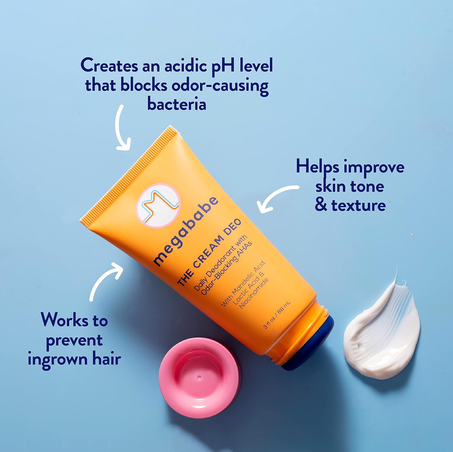 Megababe Daily Deodorant - The Cream Deo with Odor-Blocking AHAs | Treats & Prevents Ingrown Hair | Aluminum-Free, All Natural | Free from Parabens, Sulfates & Phthalates | 3 fl oz - Image 2