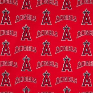 Los Angeles Angels of Anaheim MLB Baseball Fabric, Licensed, Red