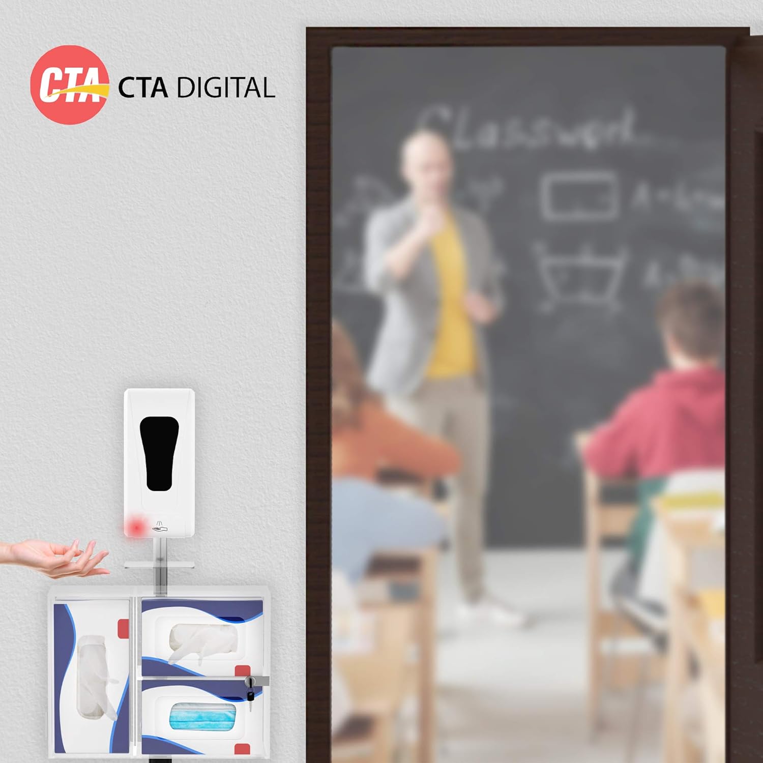 CTA Digital Compact Mobile Sanitizing Station & Automatic Soap Dispenser - Image 2