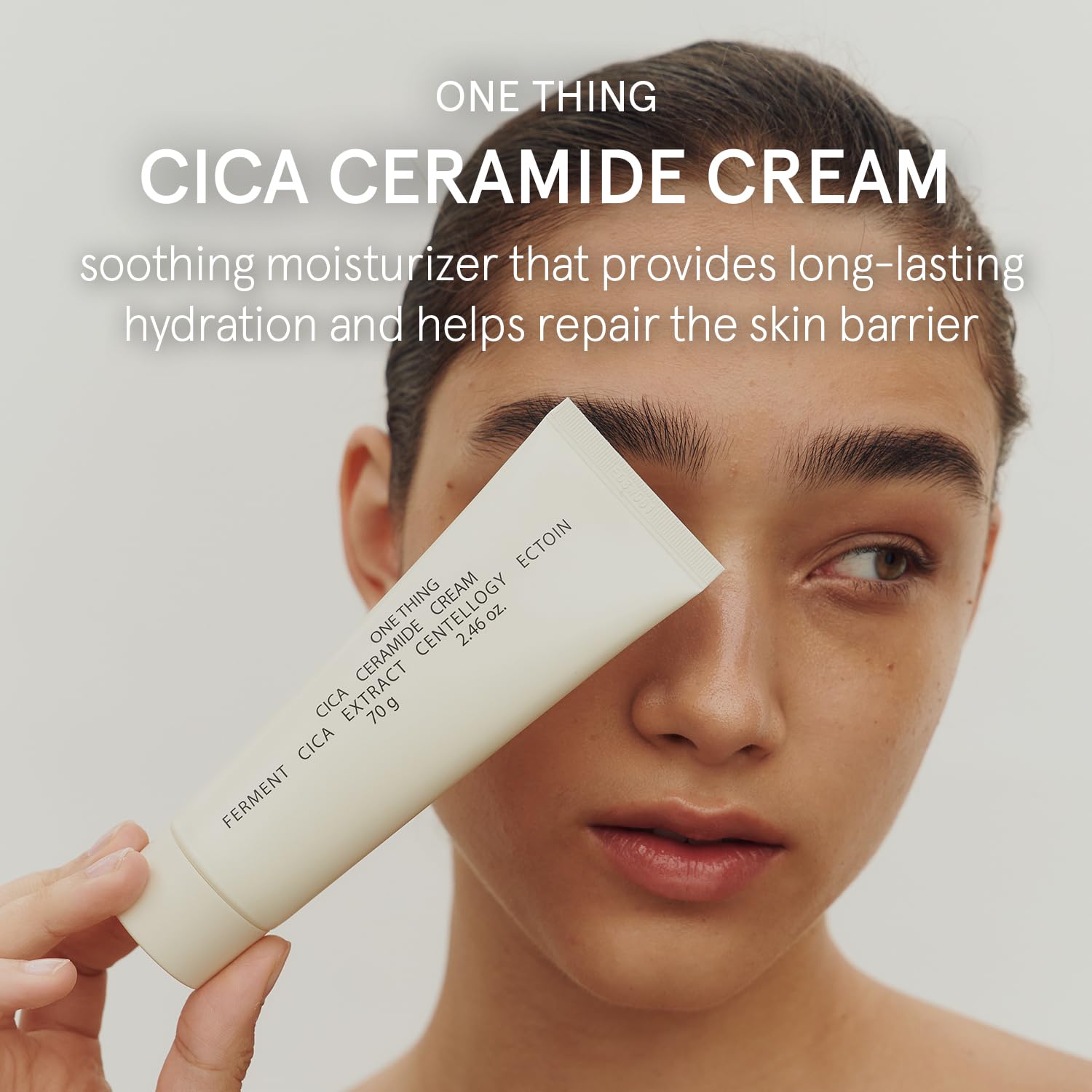 ONE THING Cica Ceramide Cream 2.47 Oz | Centella Asiatica Soothing Calming Hydrating Facial Moisturizer for All, Dry Combination Sensitive Skin, Barrier Repair Strengthening | Vegan Korean Skincare - Image 2