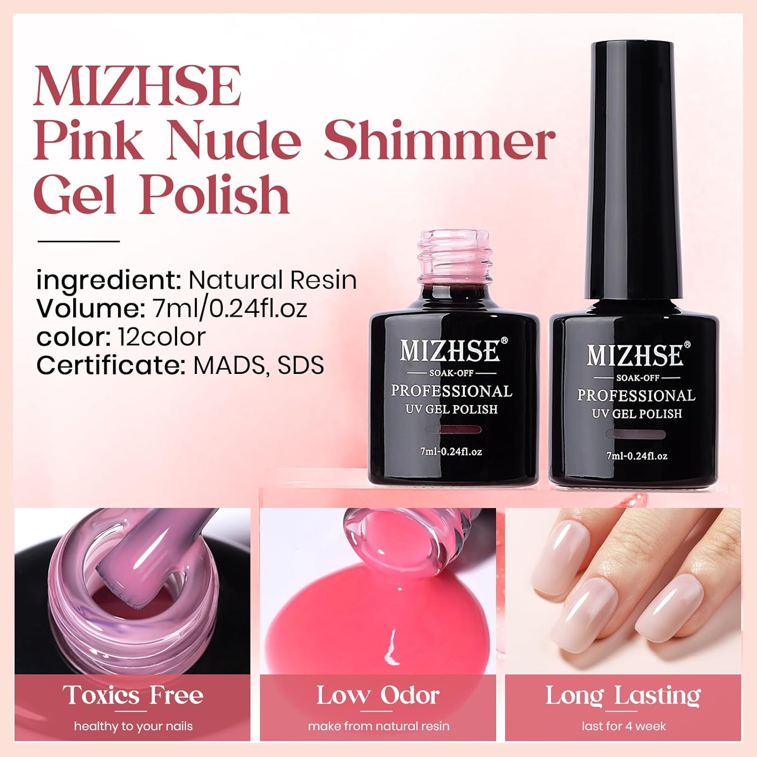 MIZHSE 12 Color Jelly Gel Nail Polish Set 7ml Clear Translucent Soak Off Varnish - Image 7