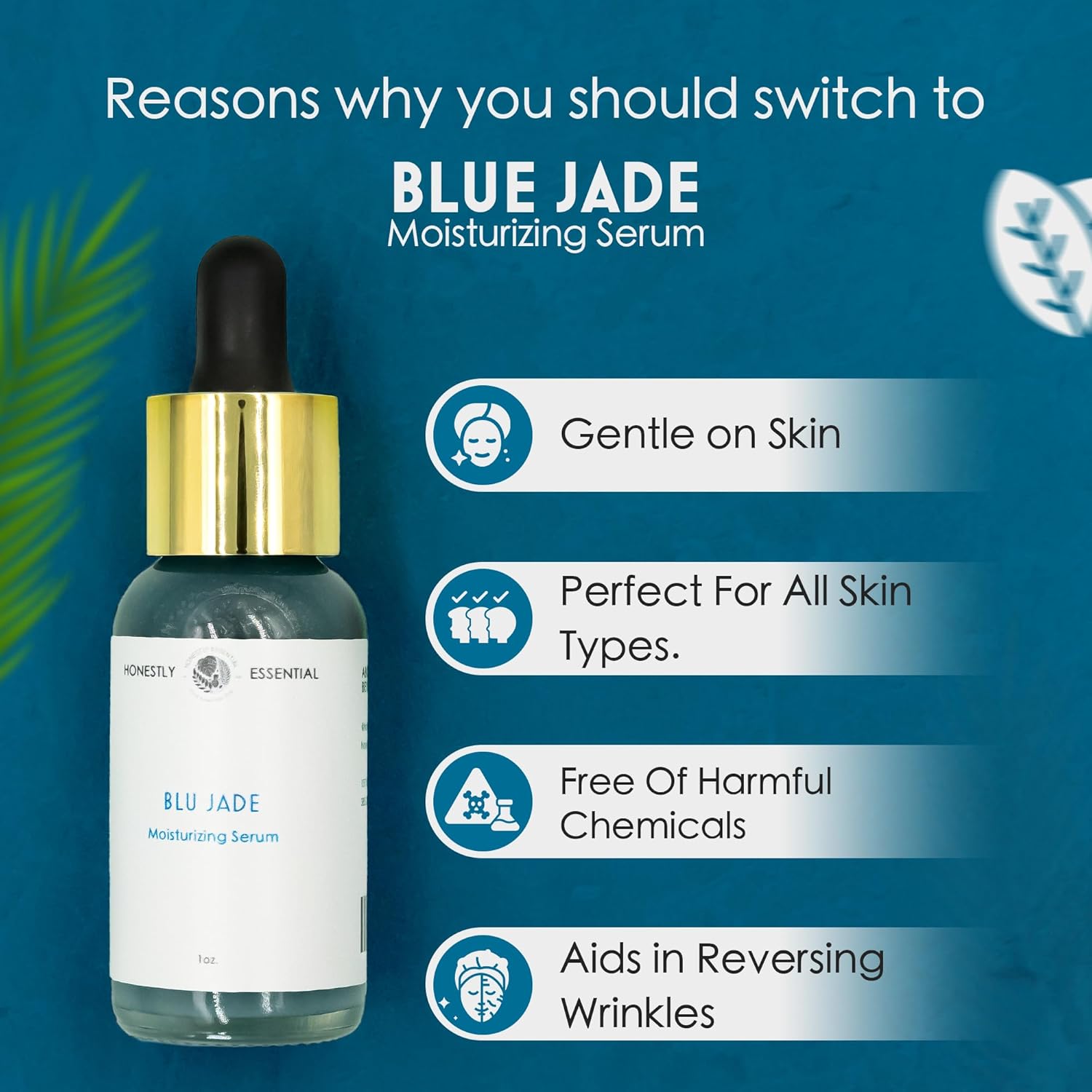 Blu Jade 1 oz Hydrating Facial Serum with Emu Oil and Rose Geranium for Women - Image 6