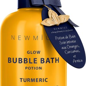 Nutritious Bubble Bath Long Lasting Foam Turmeric Orange Arnica Essential Oil Skin Healing Moisturizing Relaxing Stress Relief Spa Gift for Women