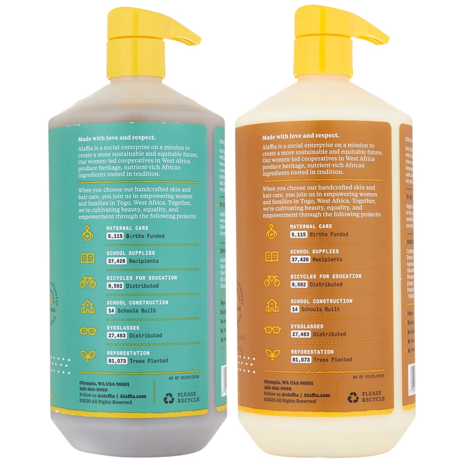 Alaffia EveryDay Shea Vanilla Lotion and Mint Body Wash 32 Oz Set for Normal to Very Dry Skin - Image 2