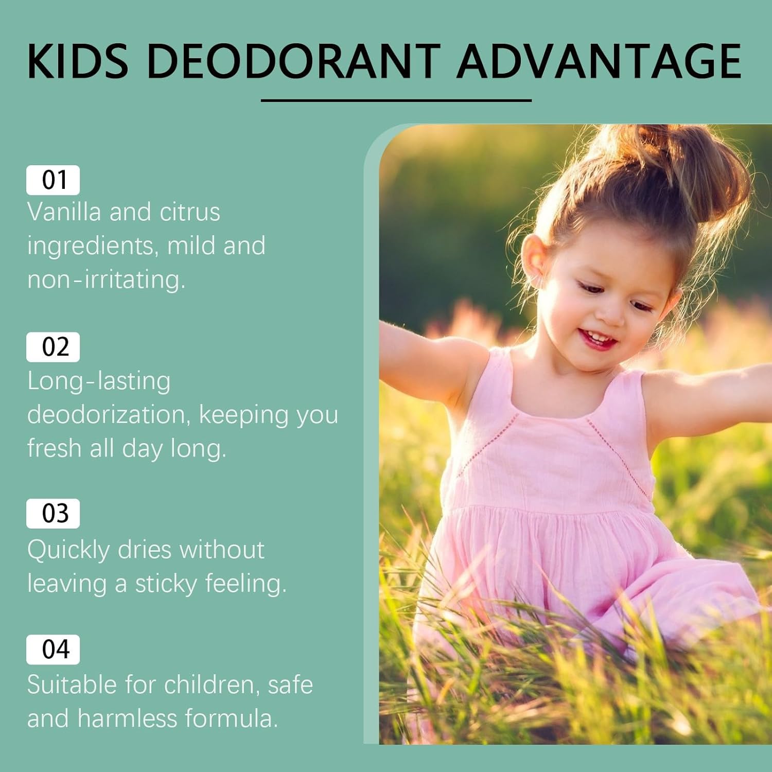 Gentle Hypoallergenic Natural Deodorant for Kids, Prevents Odors Whole Body Use - Image 5