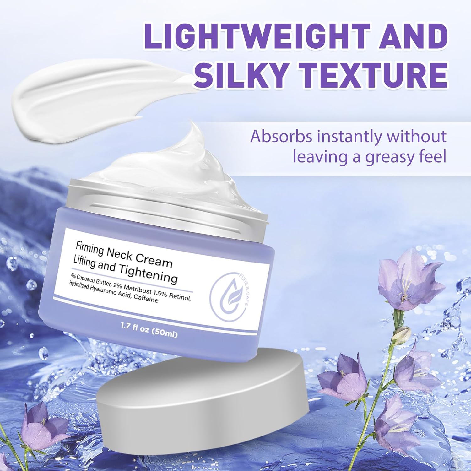 2 Pack Retinol Neck Firming Cream for Tightening and Anti-Aging, 1.7 oz Each - Image 4