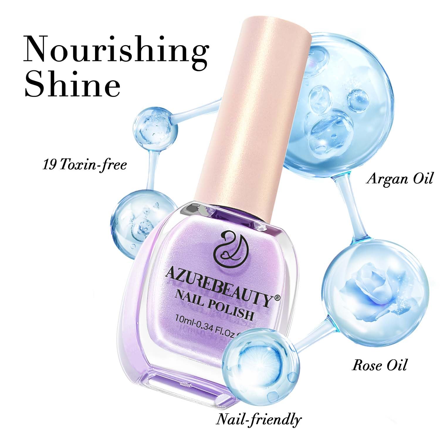 AZUREBEAUTY 15ml Blue Purple Violet Galaxy Quick Dry Natural Super Lustrous Nail Polish for Home Manicures - Image 7