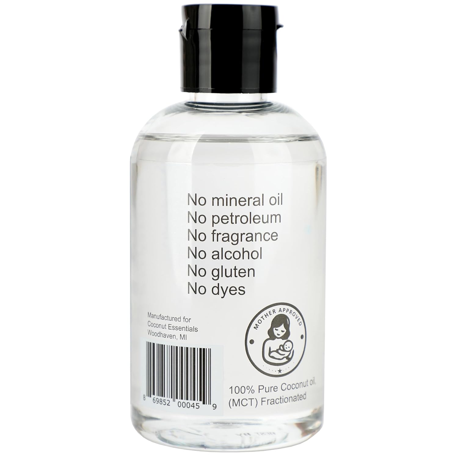 Coconut Essentials BABY OIL - Liquid Coconut oil (MCT) - No Mineral oil - Unscented Moisturizer - Infant & Newborn - Massage, Scalp Sensitive Skin, Eczema & Dry Skin Relief - Fragrance Free (6oz) - Image 3
