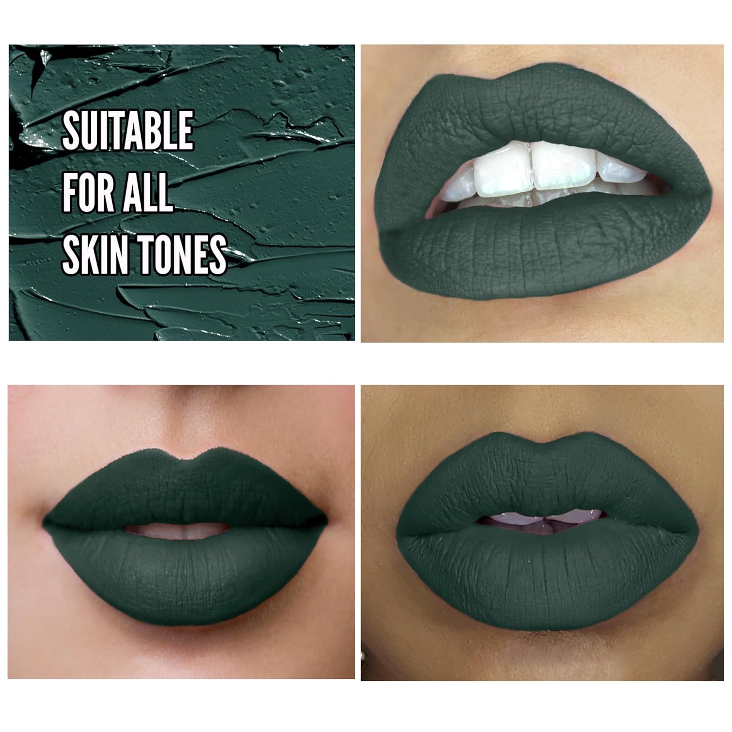 Mynena Dark Green Lip Stain Long-Lasting Waterproof | Lightweight Comfortable Non-Drying | High Pigment Intense Color Liquid Matte Lipstick | Paraben-Free Talc-Free Vegan & Cruelty-Free | Jocelyne - Image 2