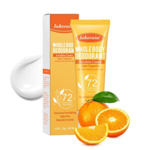 Underarmed Deodorant for Women, Body Deodorant Cream, Unscented Odor Removing Invisible Cream 72 Hour Odor Control for Armpit Private Parts (Clean Tangerine)