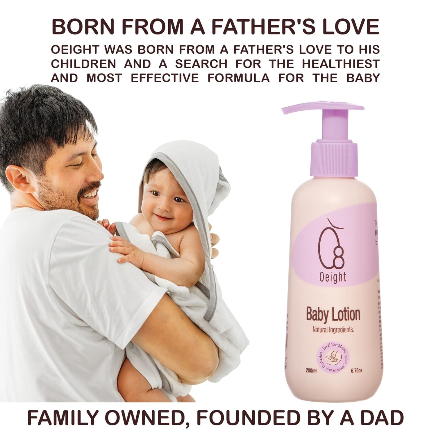 O'eight Newborn Natural Body Lotion 6.76 Oz Moisturizer with Dunaliella Salina and Dead Sea Minerals - Image 9
