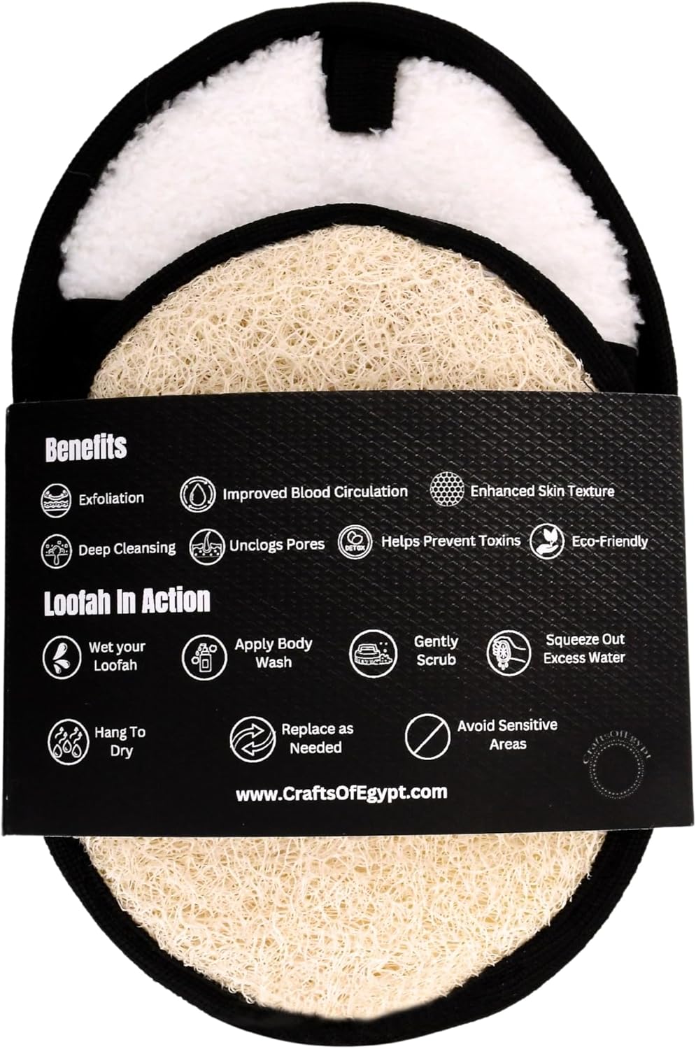 Rugged Natural Shower Loofah for Men - Tough Eco-Friendly Exfoliating Body Scrubbers, Durable & Gentle Terry Towel Cloth pad for Manly Skin Care - Lufas, Luffa, Loufas Sponges - Image 6