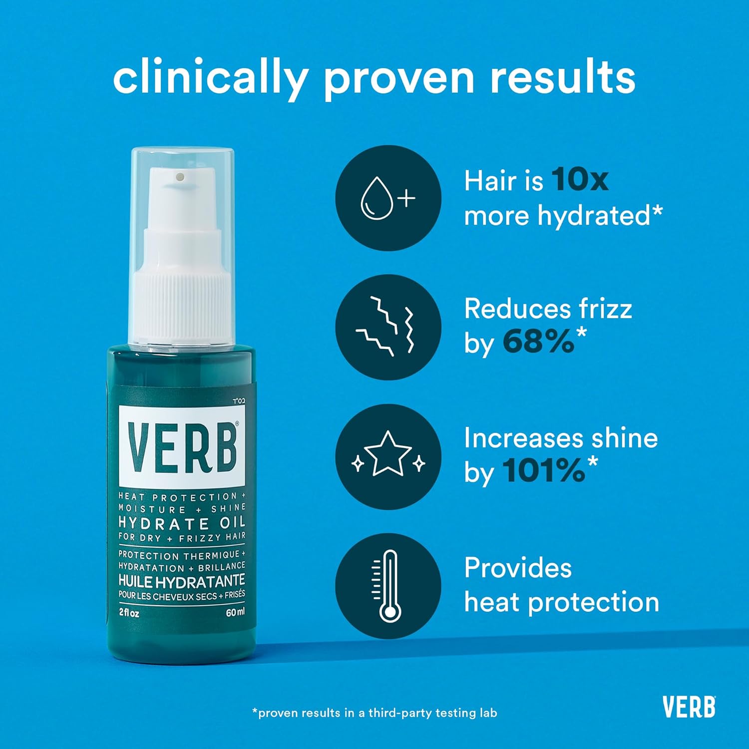 VERB Hydrate Oil - Add Moisture -Increases Shine - Smooth Frizz - Heat Protection for Dry + Frizzy Hair - Amber + Warm Jasmine Scent - Image 3