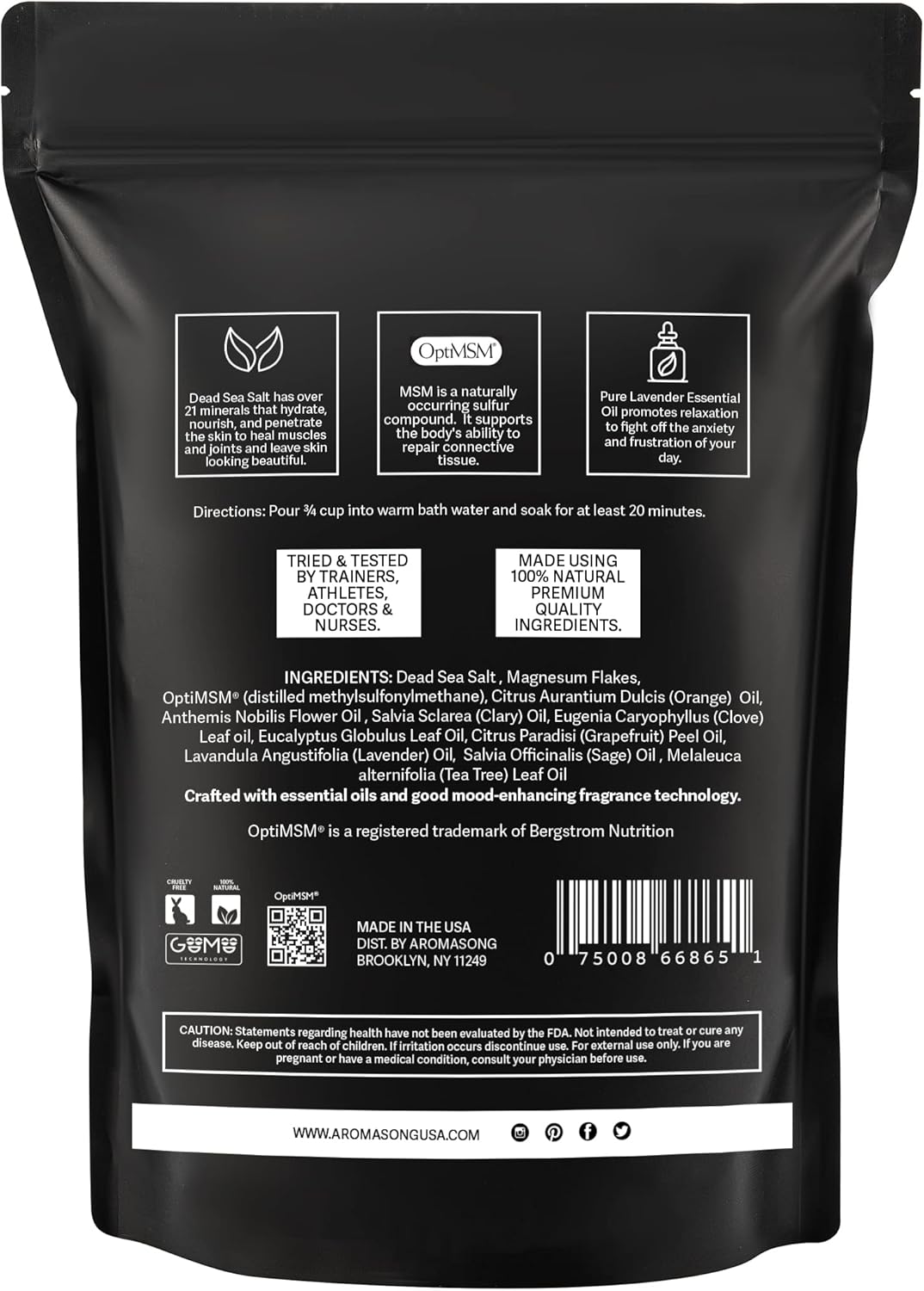 Muscle Recovery Bath Soak for Muscle | Sore Muscle Soak with Dead Sea Salt, OptiMSM, Magnesium Flakes & Essential Oils | 3 Lb. - Made in USA. - Image 9