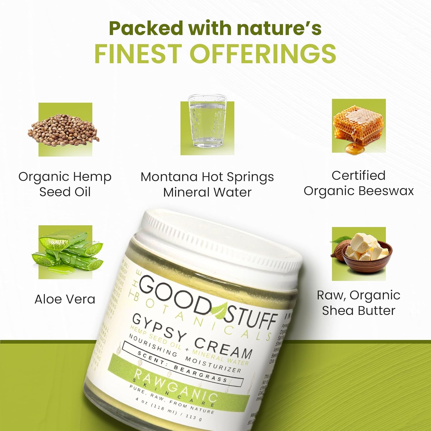 Gypsy Cream 4 oz Organic Hemp Body & Face Moisturizer for Women, Hydrating Formula - Image 3