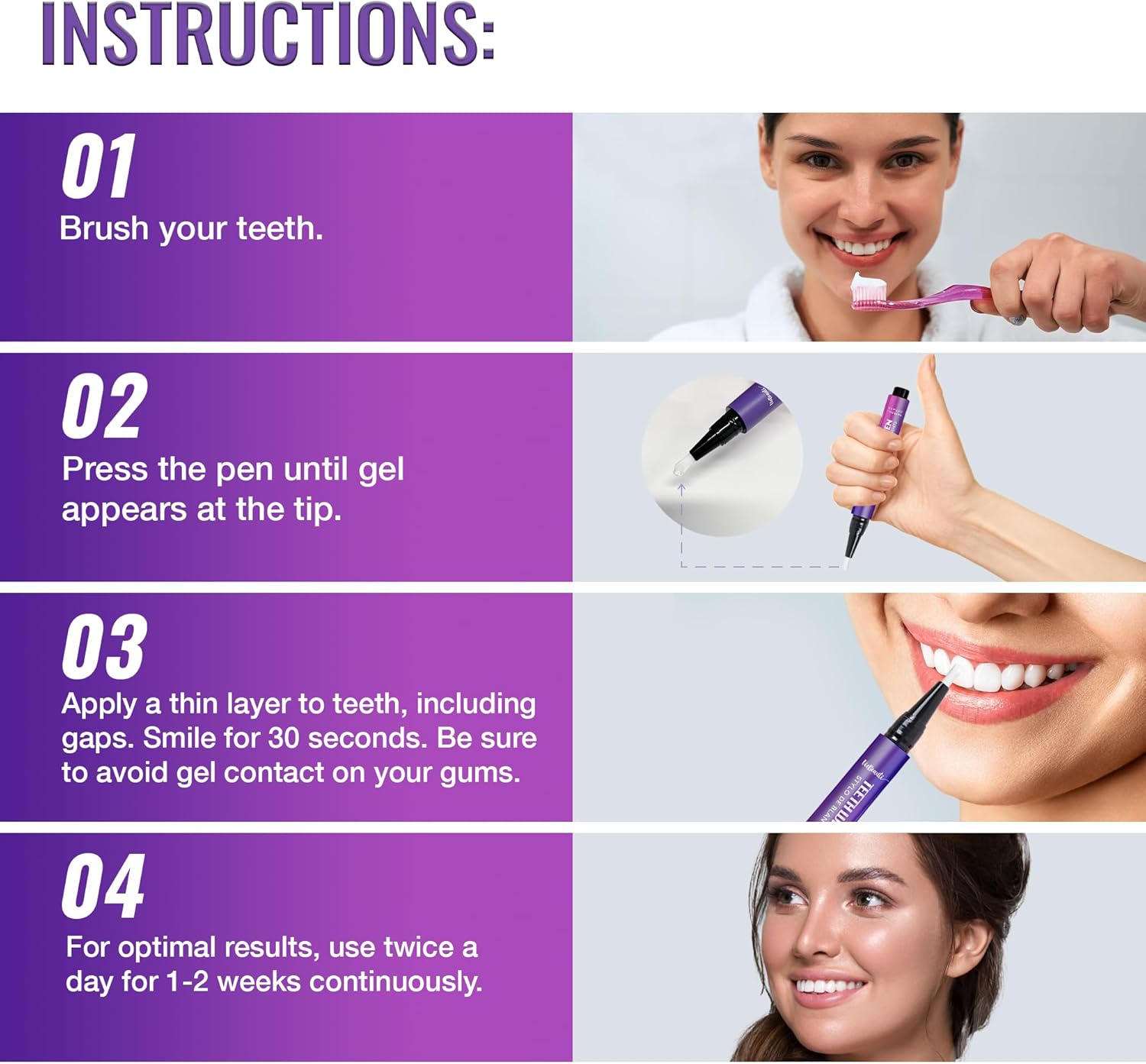 Viebeauti Sensitive Teeth Whitening Pen Gel Carbamide Peroxide 0.2 Fl Oz Stain Remover - Image 7