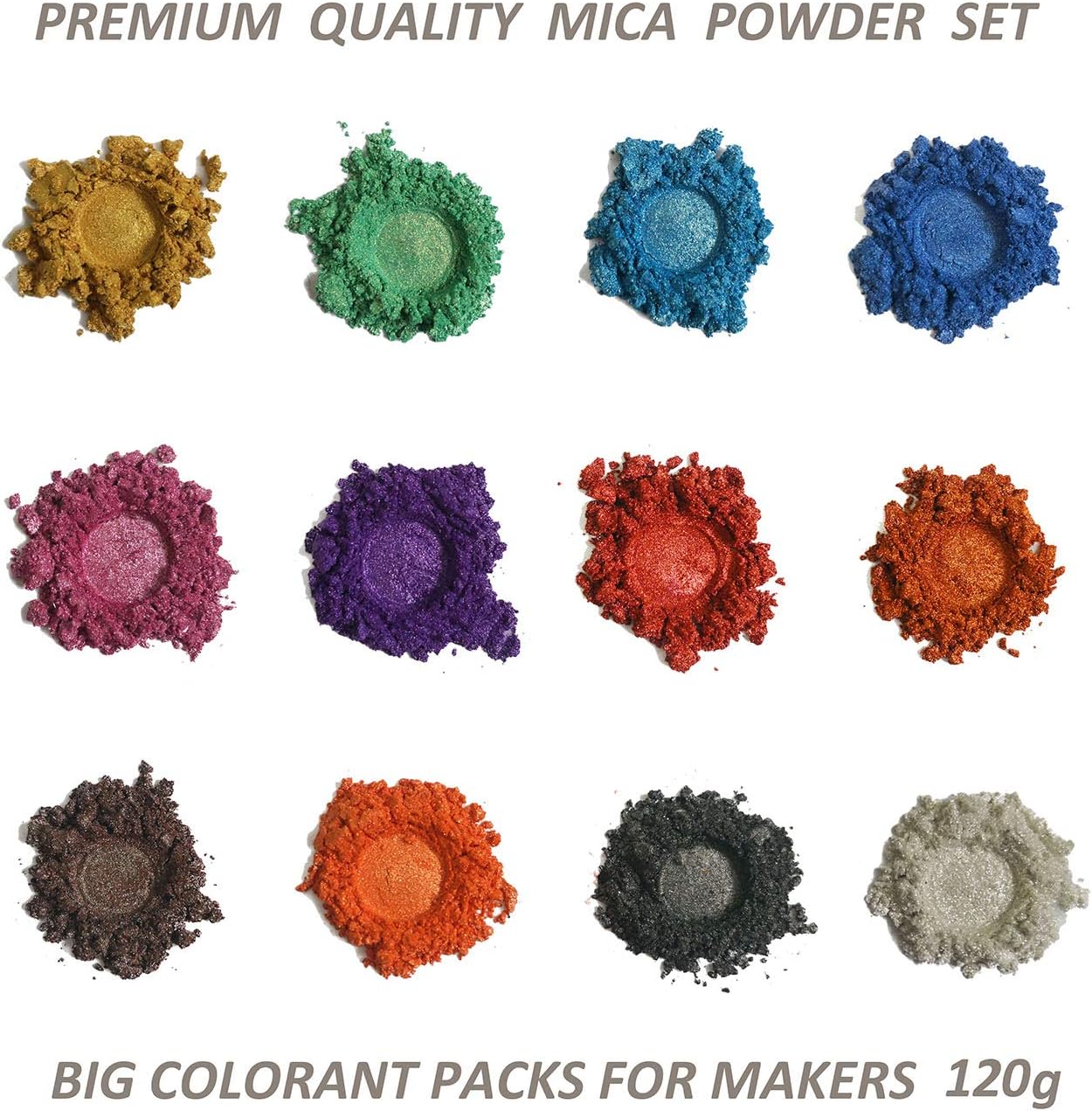 VITARIE Mica Powder Pigment Set 12 Colors 10g/0.35oz Each for Epoxy Resin,Soap Making,Nail Polish, Bath Bombs, Candle Making - Image 2