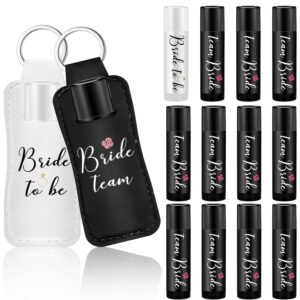 24 Pack Wedding Lipstick Bulk Team Bride Lip Balm Bridal Shower Lip Balm 12 Pack Wedding Lipstick Holder Keychain Bachelorette Wedding Favors for Guests Gift Party (White, Black)