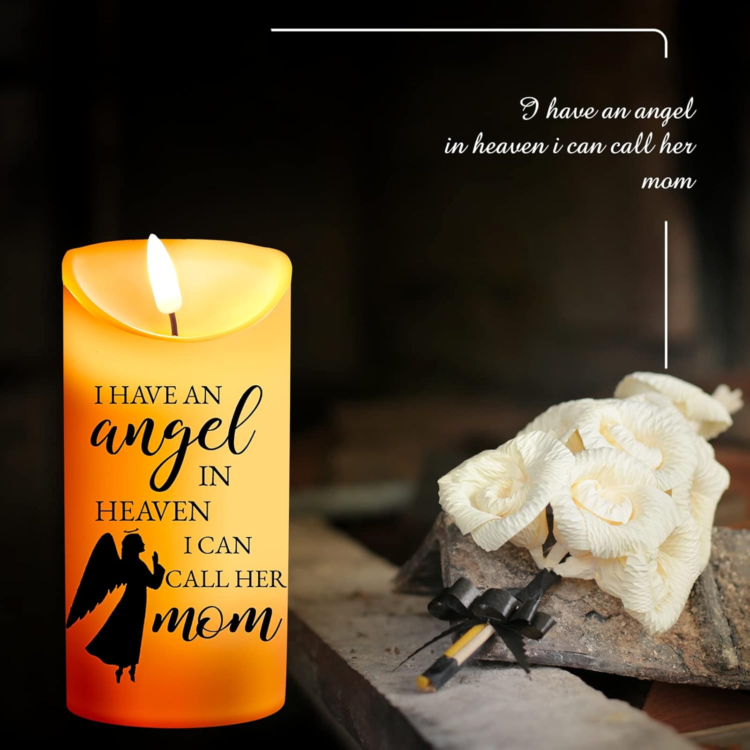 Sympathy Gifts for Loss of Mother LED Flameless Candles 3 x 6 Inch Angel Memorial Candles in Remembrance of My Mother Memorial Candles for Loss of Loved One Mom Sympathy Candle (Angel) - Image 7