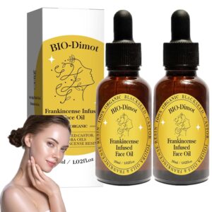 2PC Frankincense Resin Oil Infused Organic Black Seed, Castor & Jojoba Oils for Face Anti-Aging Miracle Facial Moisturizer, Anti-Wrinkles Natural Skincare Hydrates Skin(30ml)
