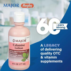 MAJOR Calamine Lotion - Calamine Topical Suspension USP Skin Protectant - 6 Fl Oz (177 mL) (1 Pack)