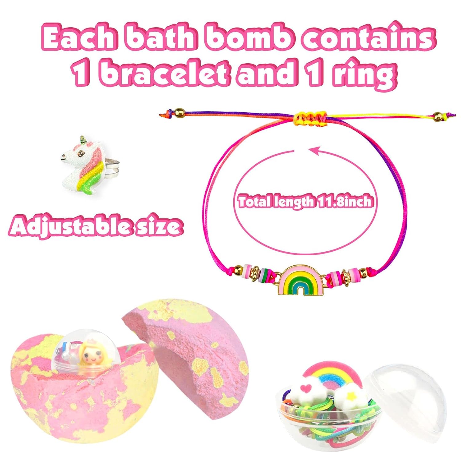 Surprise Inside Bath Bombs for Kids 6 Large Organic Bubble Bombs with Toys Age 4-9 - Image 2