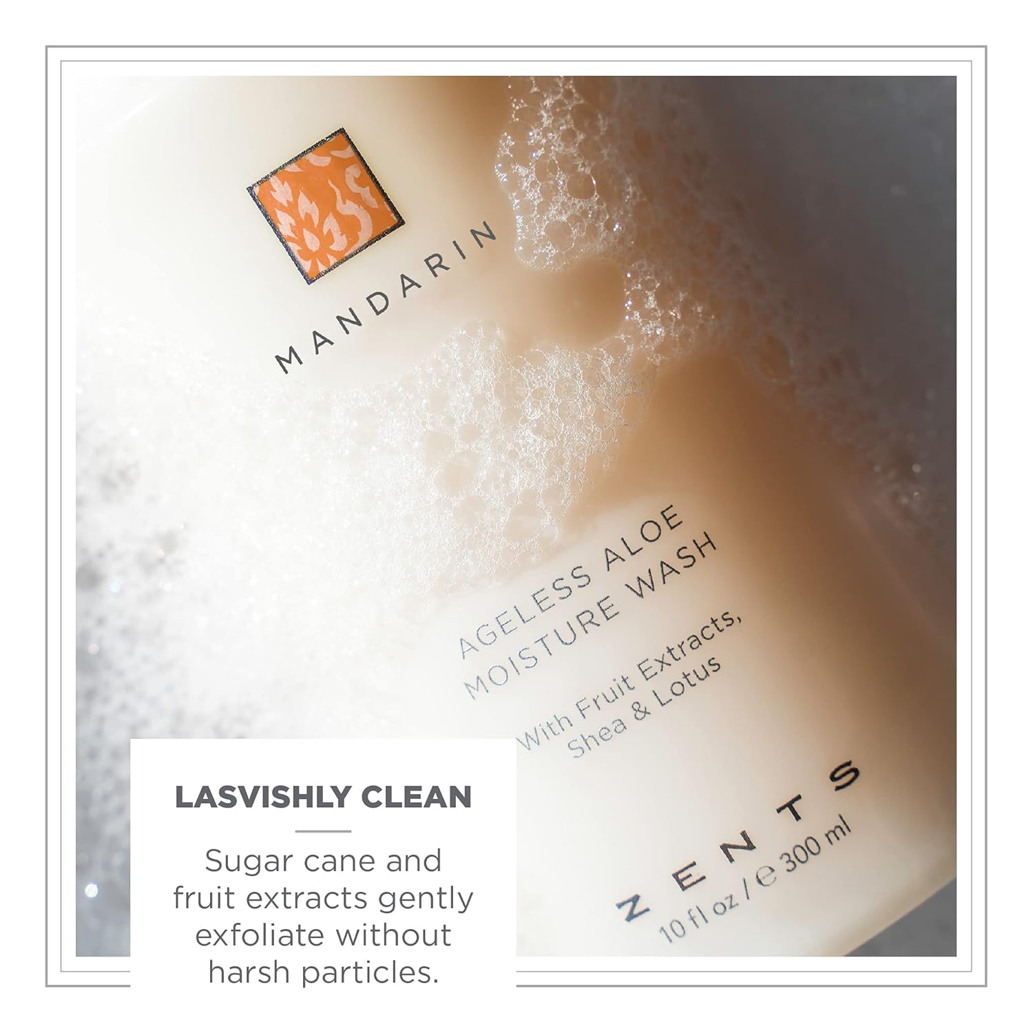 Zents Hand & Body Wash (Mandarin Fragrance) | Hydrating Anti-Aging Cleanser with Organic Shea Butter & Aloe for Dry Skin | Gentle & Nourishing | 10 fl oz - Image 4