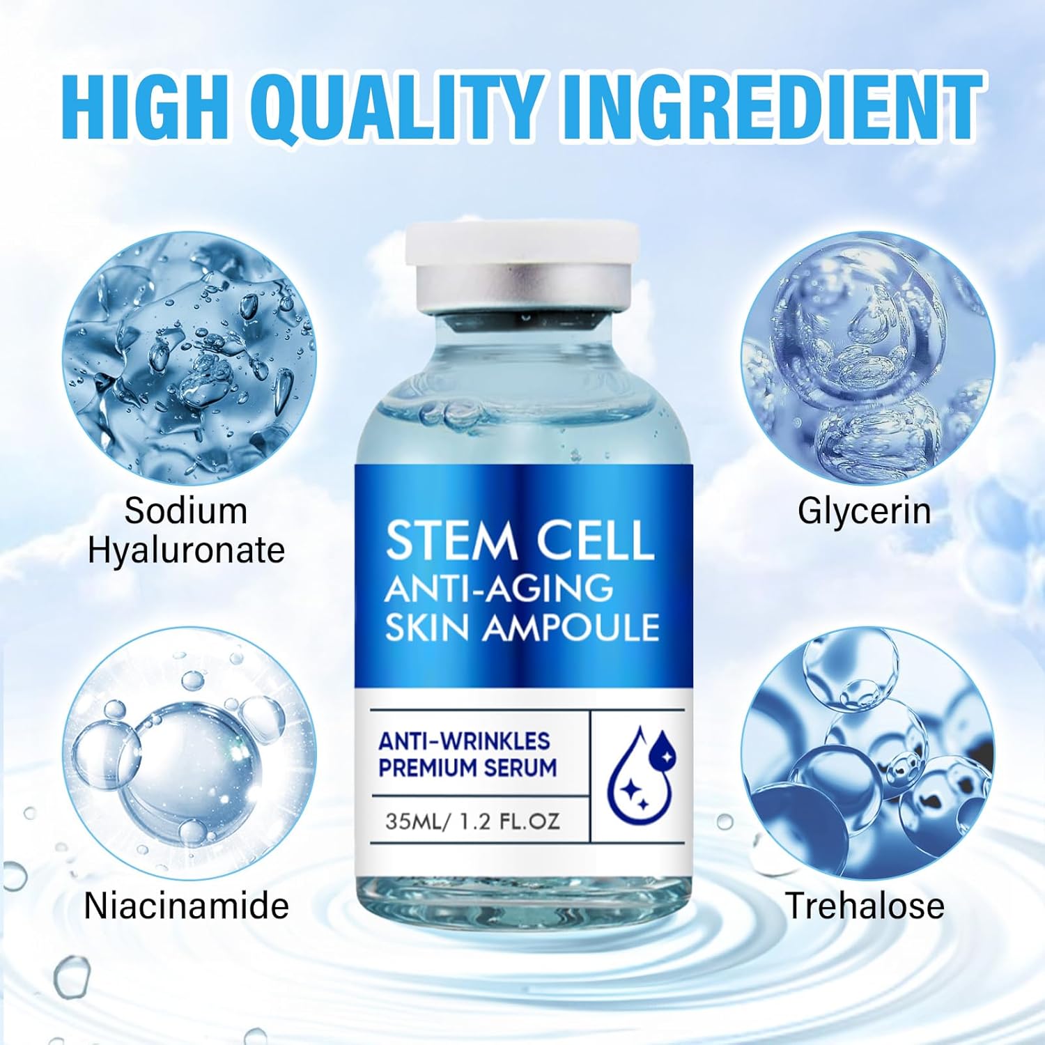 Stem Cell Anti-Aging Serum - Firm, Hydrate, and Renew Your Skin for a Youthful Glow,Strengthens and Moisturises Skin,Use with and Without MicroNeedling, Anti Aging & Smooth Wrinkles - Image 6